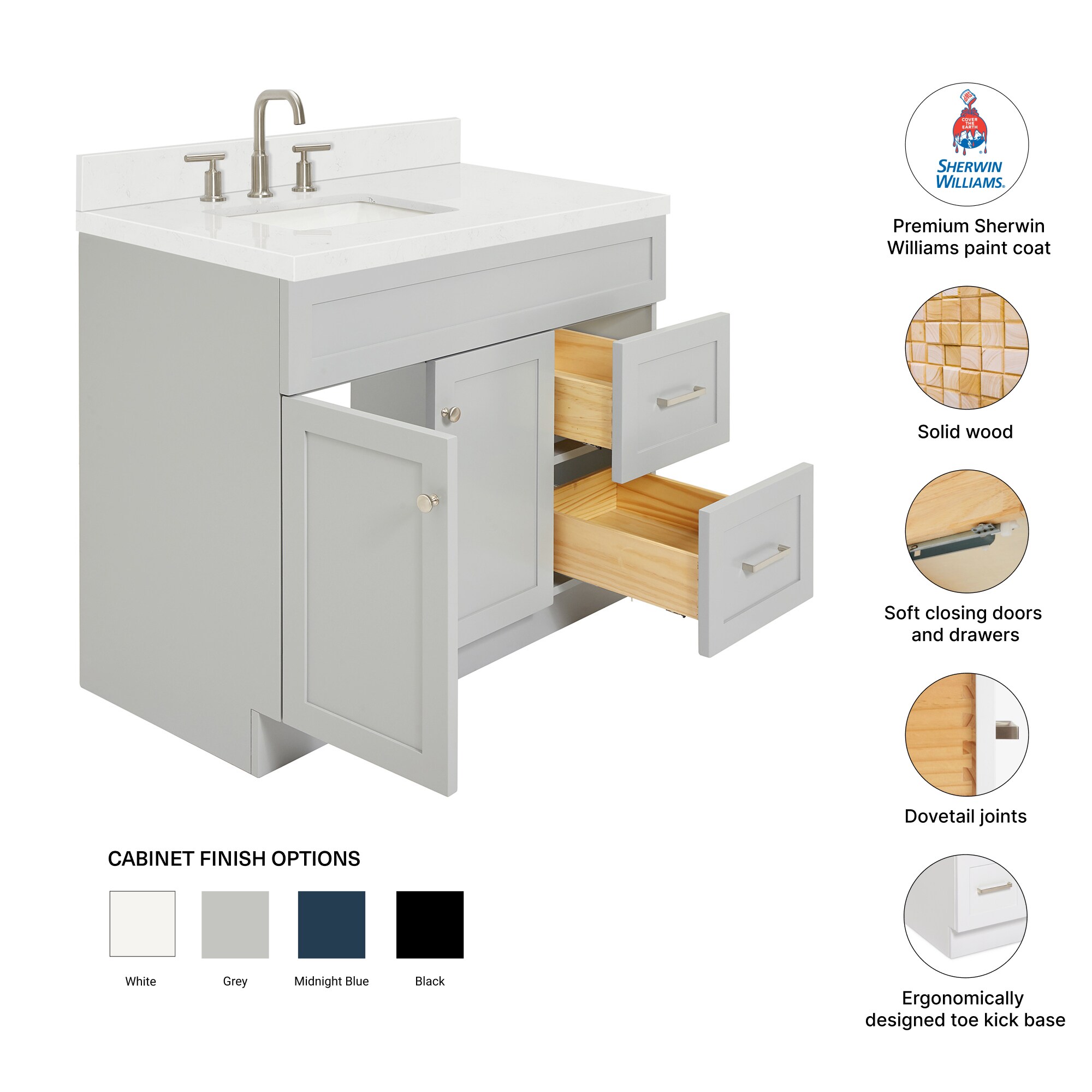 ARIEL F042SLCQRVOGRY Bath-Vanity-Combo - View #4