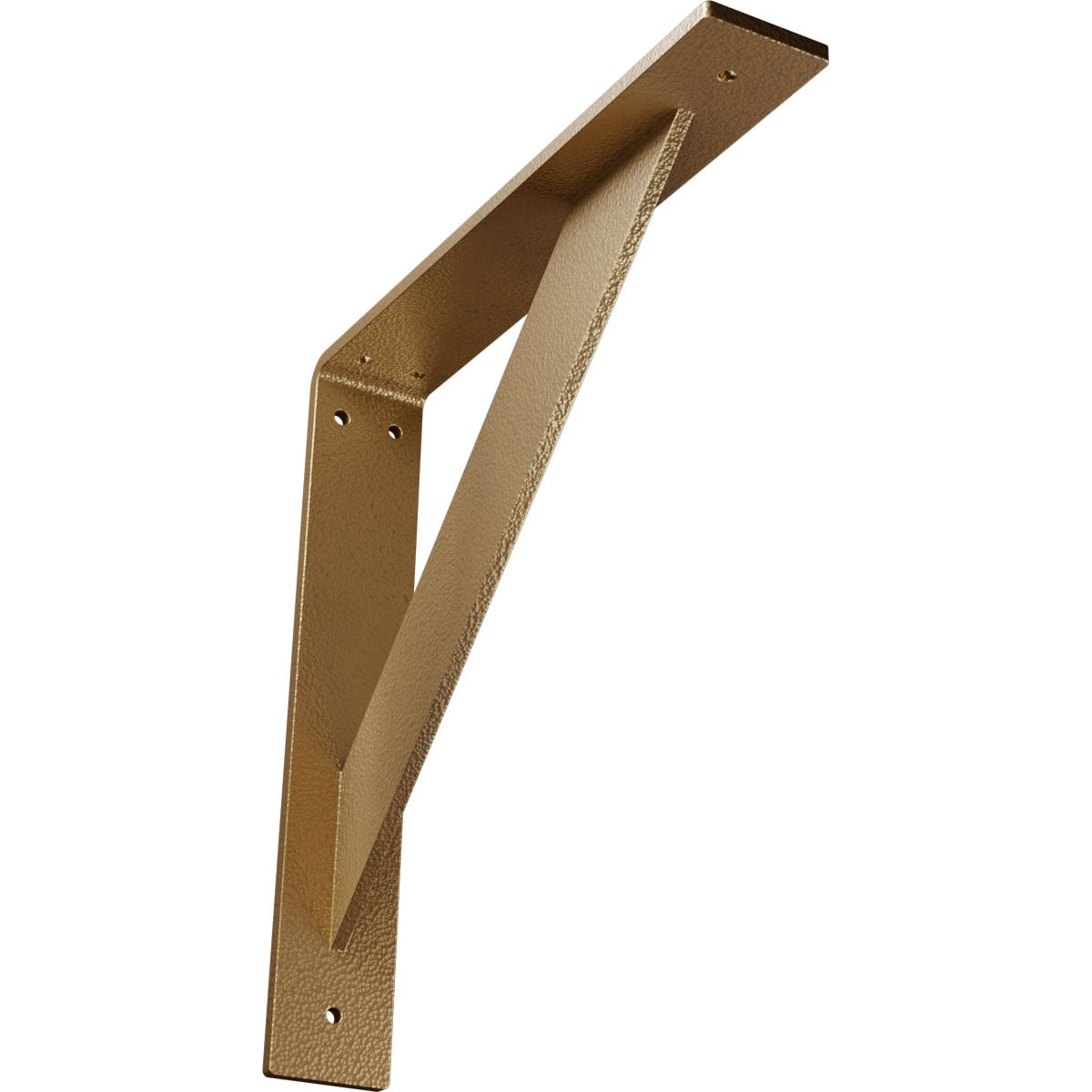 Ekena Millwork BKTM02X12X12TRHGO Traditional 12-in x 2-in x 12-in Gold Steel Countertop support bracket