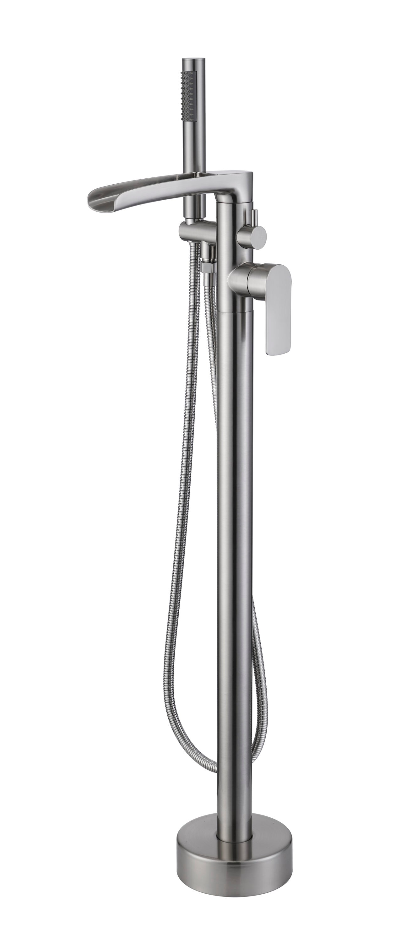 Royal Guard LBFJK0044 Brushed Nickel 1-handle Freestanding Swivel Bathtub Faucet with Hand Shower ( Valve Included )