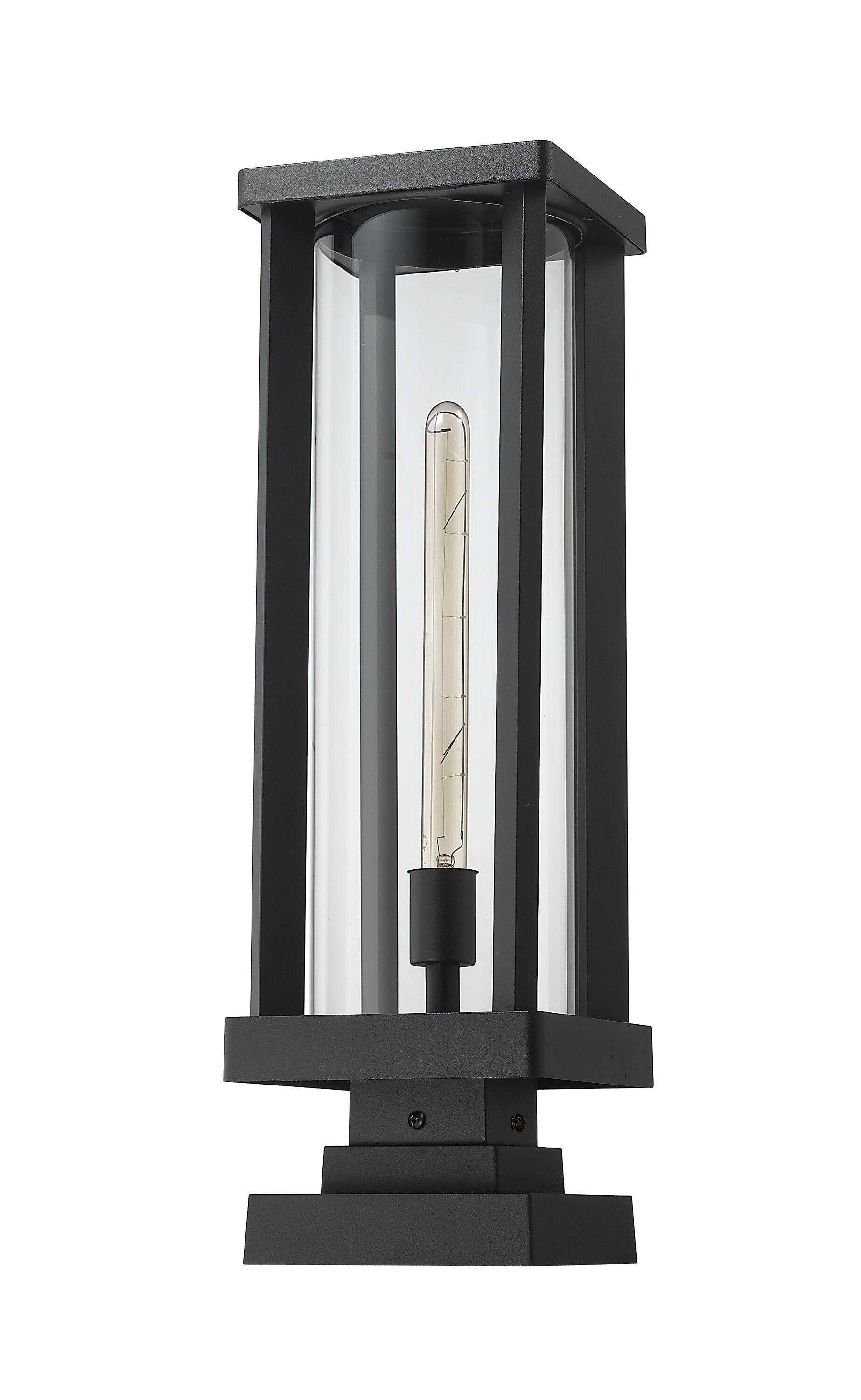 Glenwood Black Aluminum and Glass Outdoor Lantern