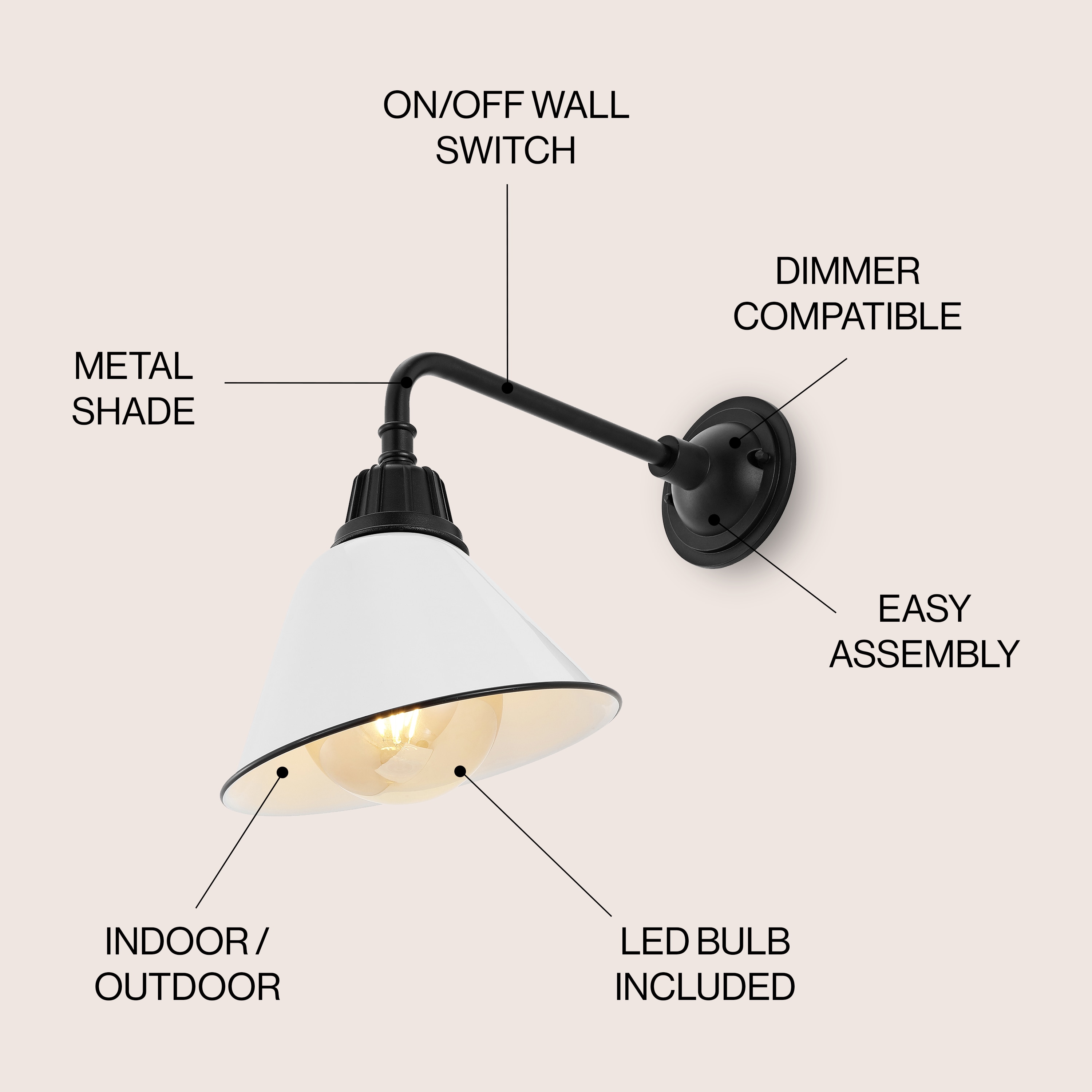 JONATHAN  Y JYL7612A Outdoor-Wall-Lighting - View #3