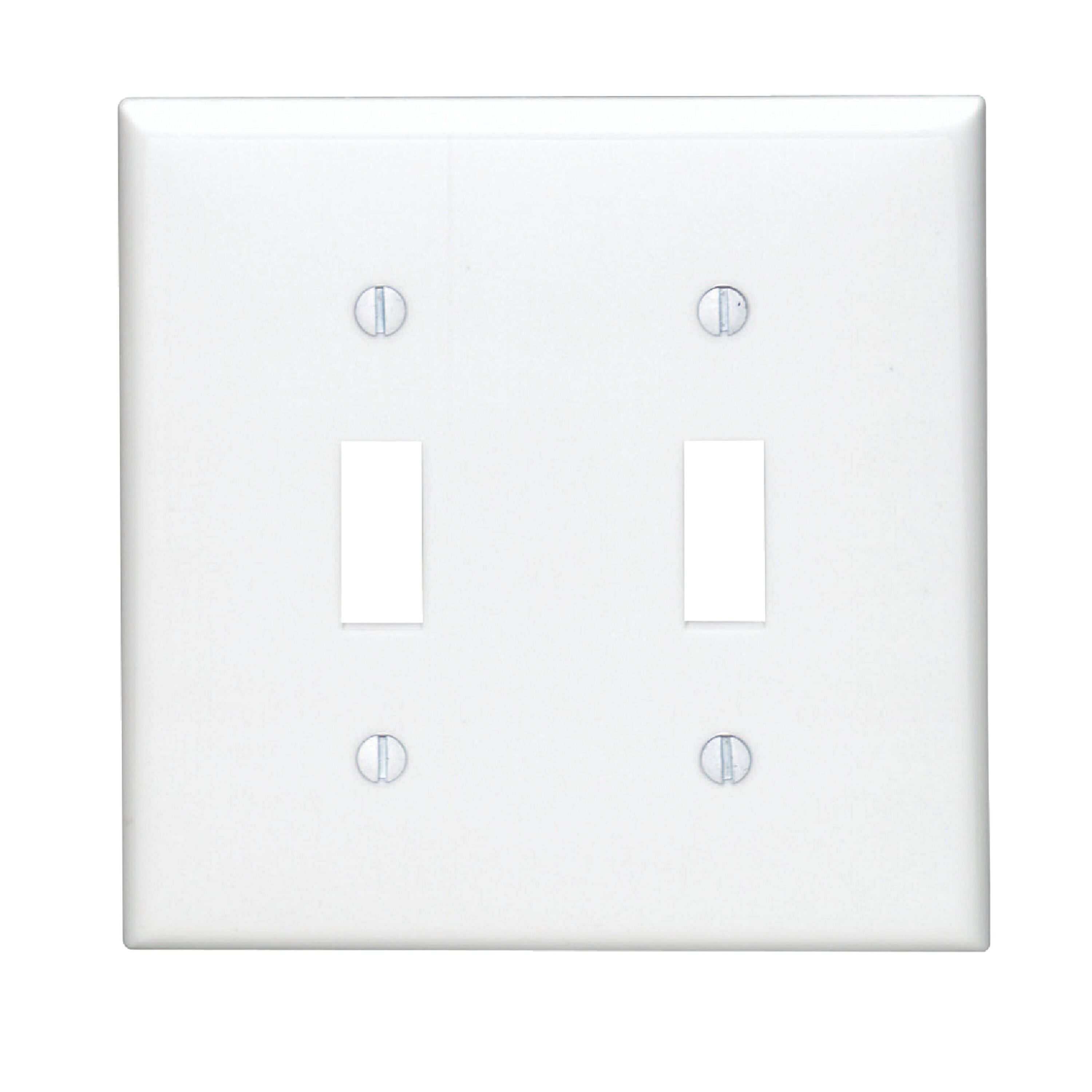 Leviton  2Gang Toggle Wallplate Durable Thermoplastic Nylon in White