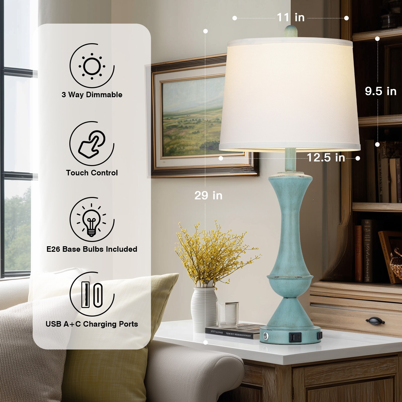 UrFurnishings TD-852 Table-Lamps - View #4
