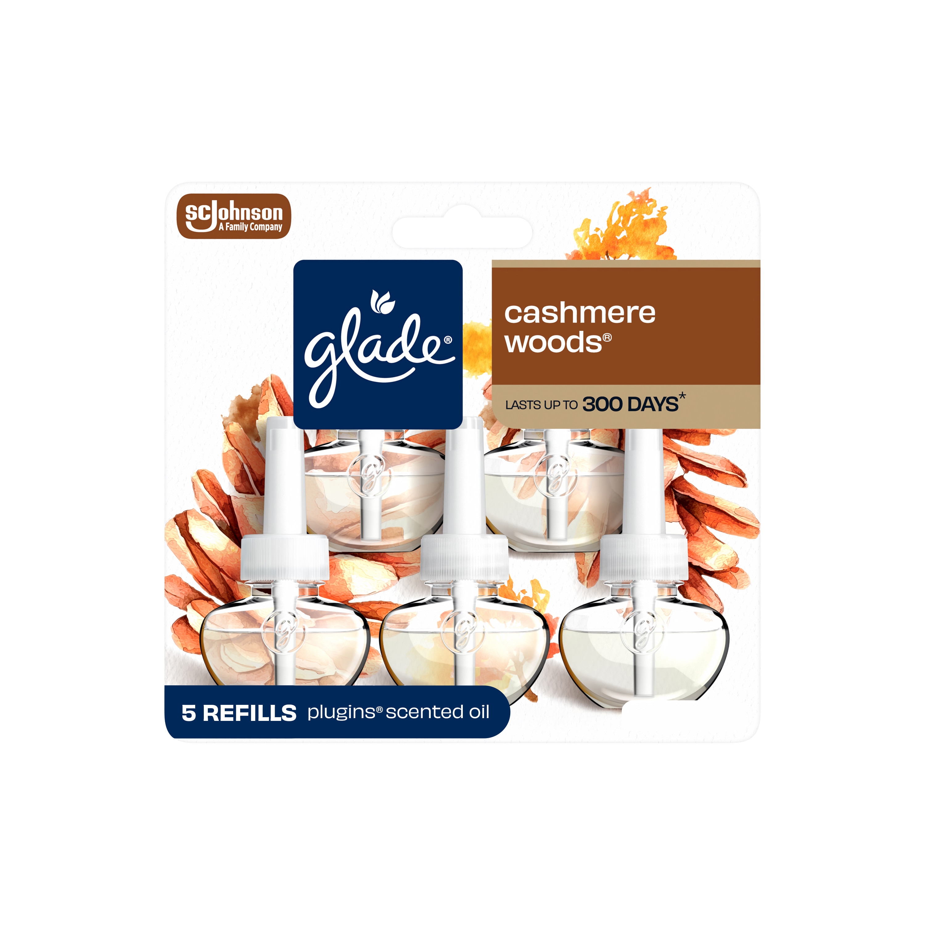 Glade 0.67 -fl oz Cashmere Woods Refill Air Freshener 5 -Pack