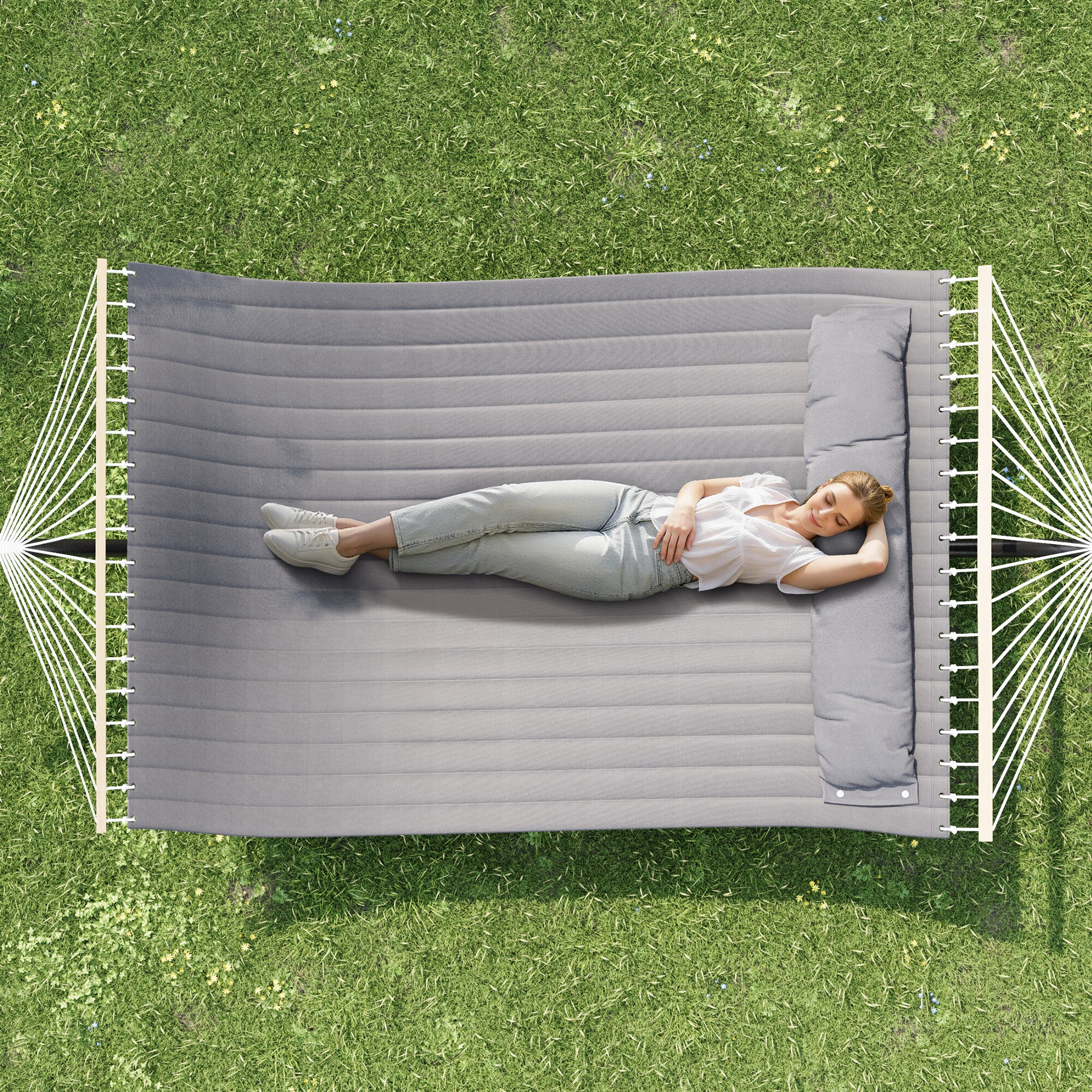GarveeLife Double Hammock with Stand 475 Lbs Heavy Duty Hammock with ...