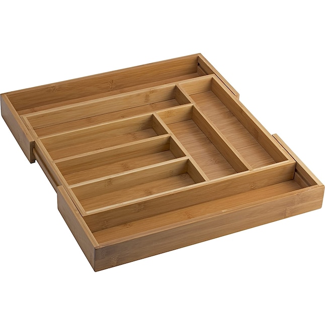 Home it USA 17.5-in x 14-in Brown Bamboo Wood Stackable Drawer Organizer in  the Drawer Organizers department at