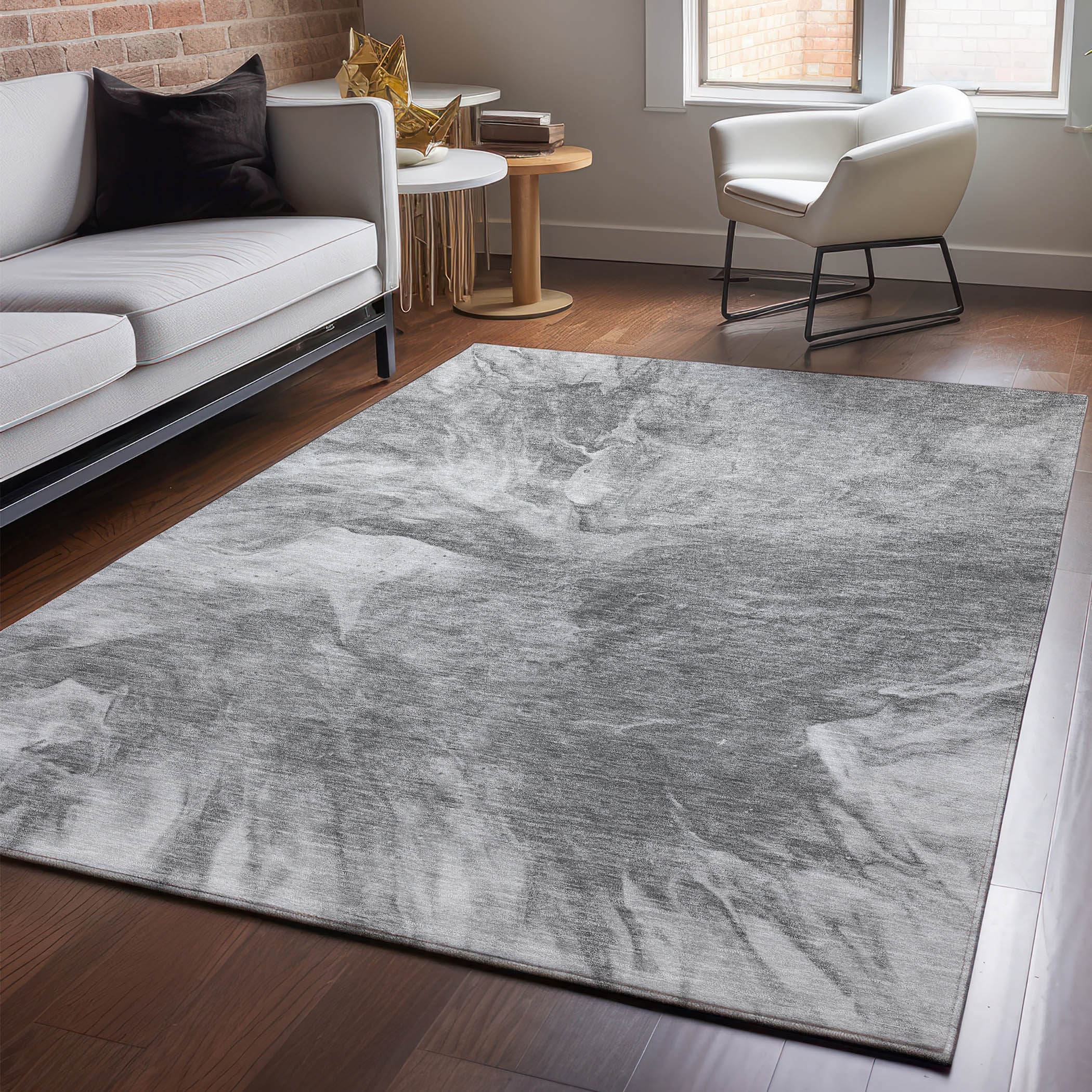 Addison Rugs AMF641GY30X46 Mayfield AMF641GY 2 x 3 (ft) Loomed Polyester Gray Rectangular Indoor Geometric Machine washable Area rug