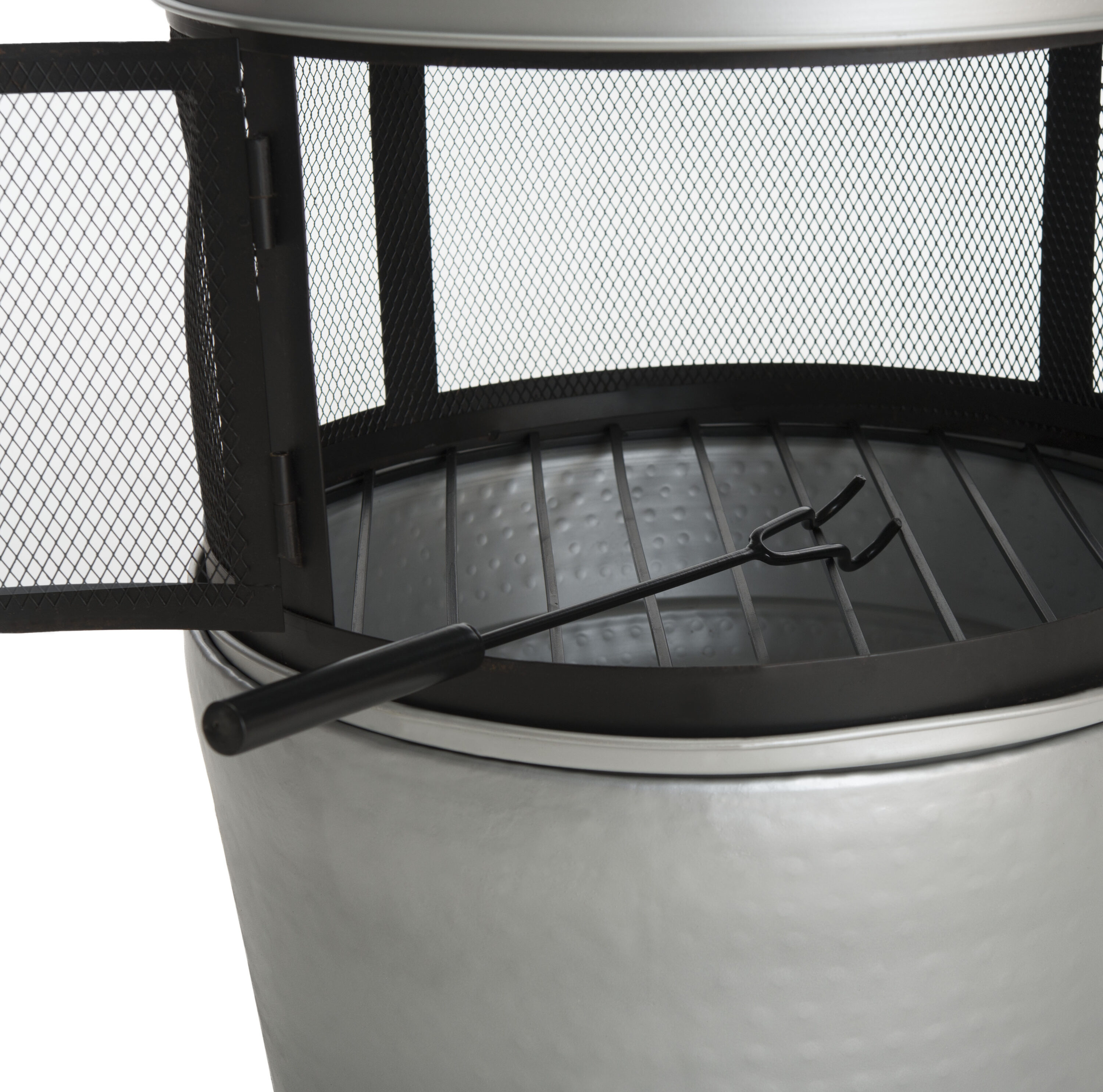 Safavieh PIT1001A 18.0-in W Silver/Black Iron Wood-Burning Fire Pit