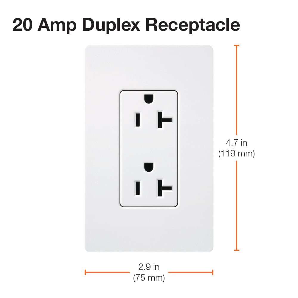 Lutron Claro 20-Amp 120-Volt Residential Decorator Outlet, Palladium in ...