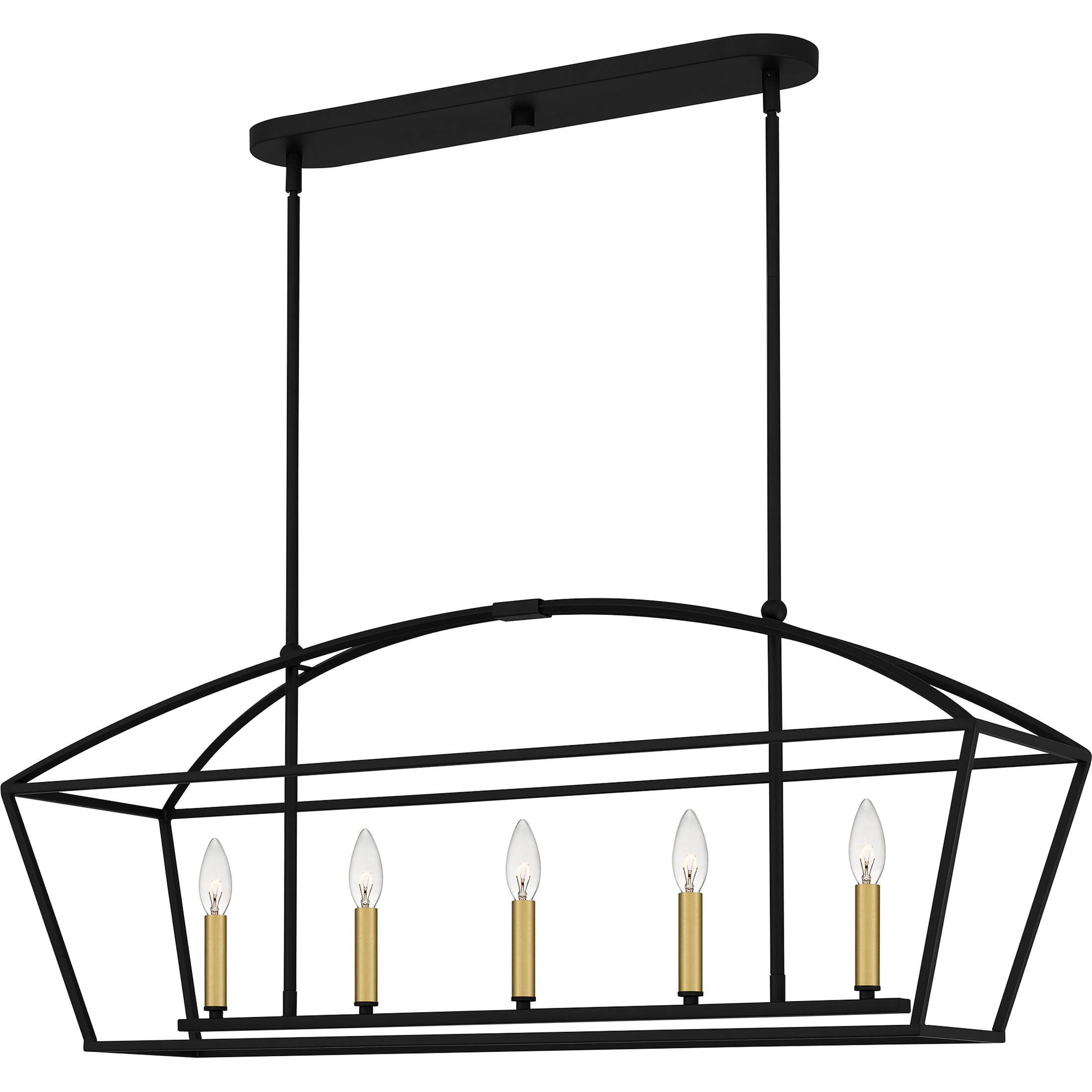 Quoizel COB540MBK Concho Bay 5-Light Matte Black Transitional Damp Rated Chandelier