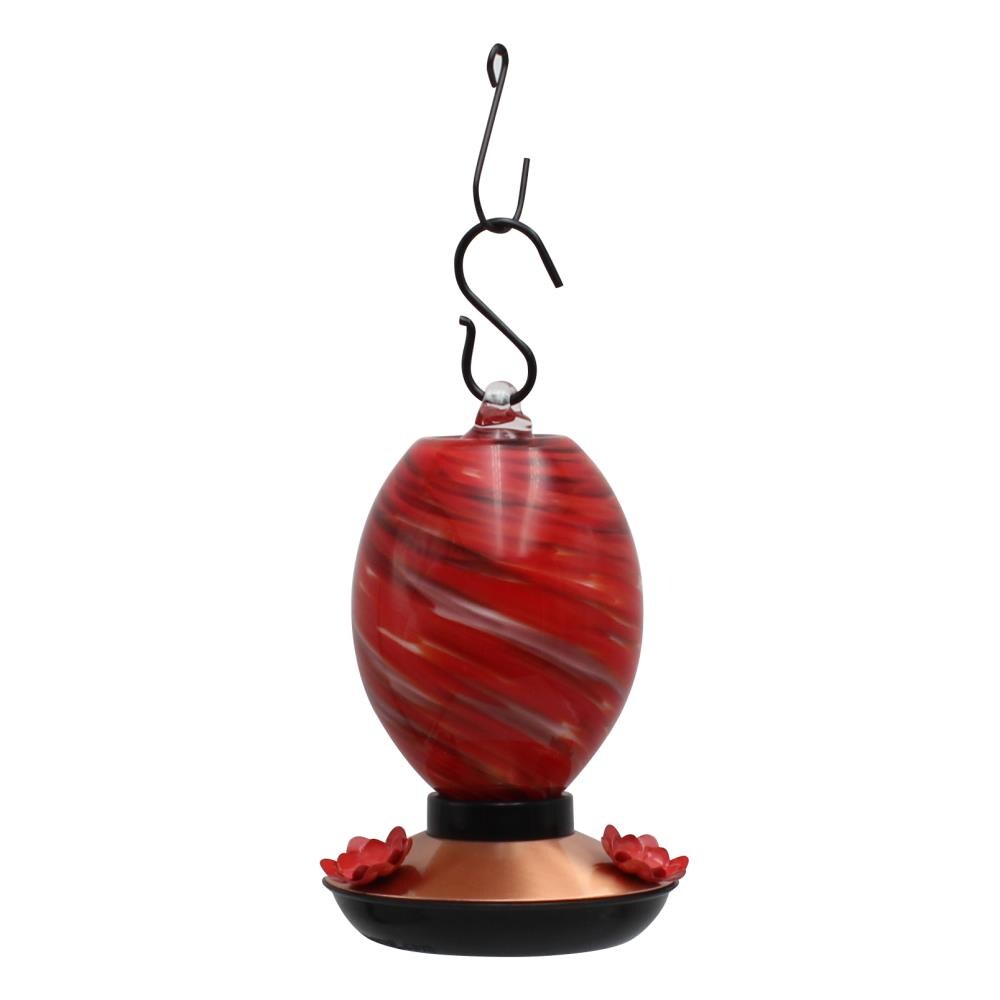  BRD-520691 Wild Bird Multiple Colors Glass Hanging Tube Hummingbird Feeder- 20-oz Capacity