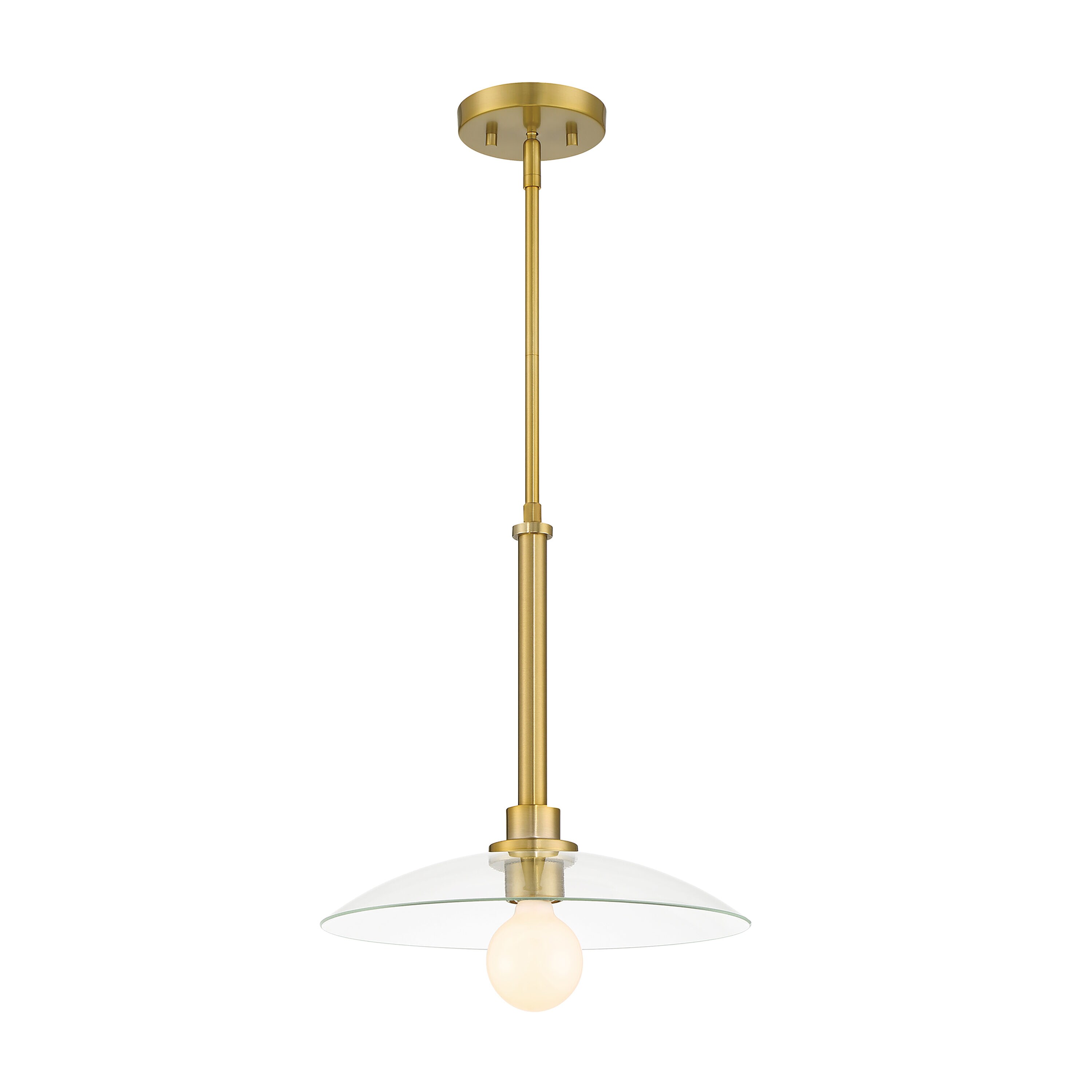 Litto 14" Brushed Gold Modern Pendant with Clear Glass