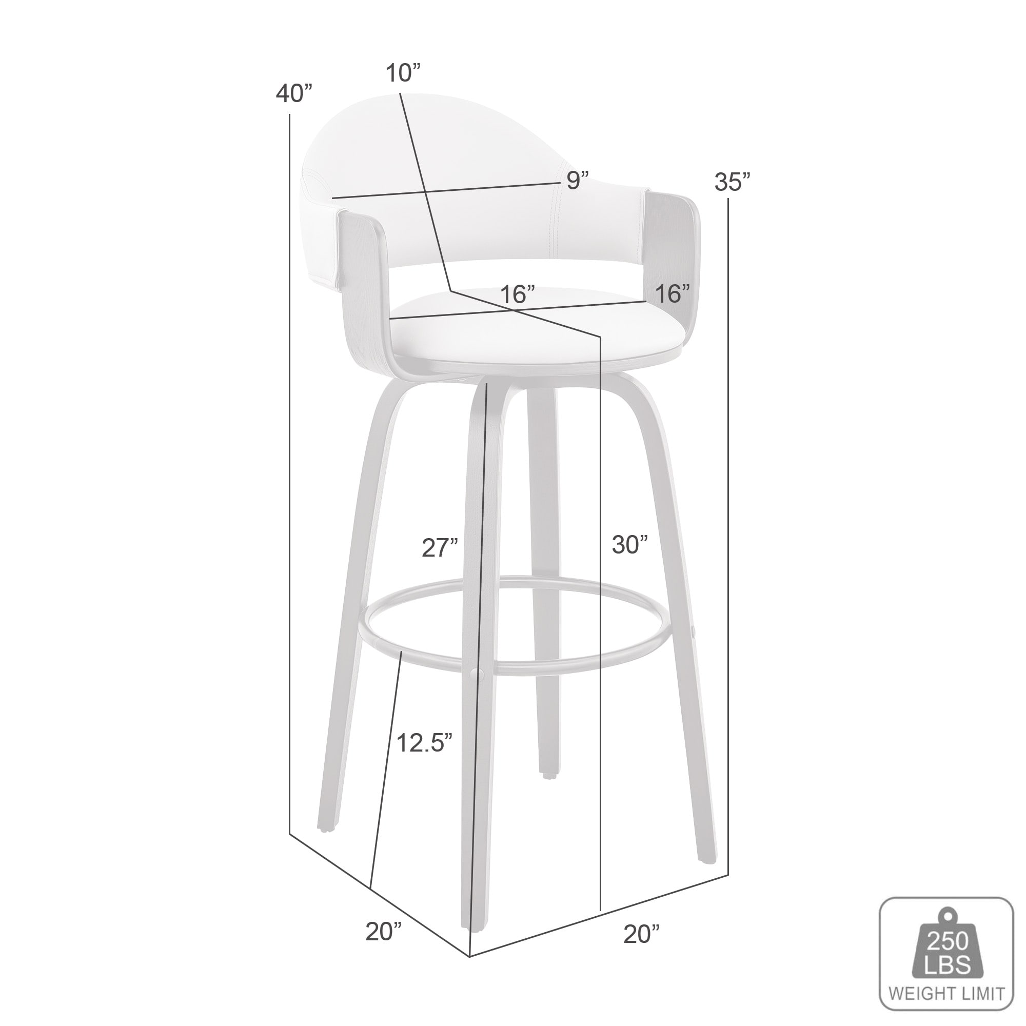 Armen Living LCDXBAWACR30 stools - View #11