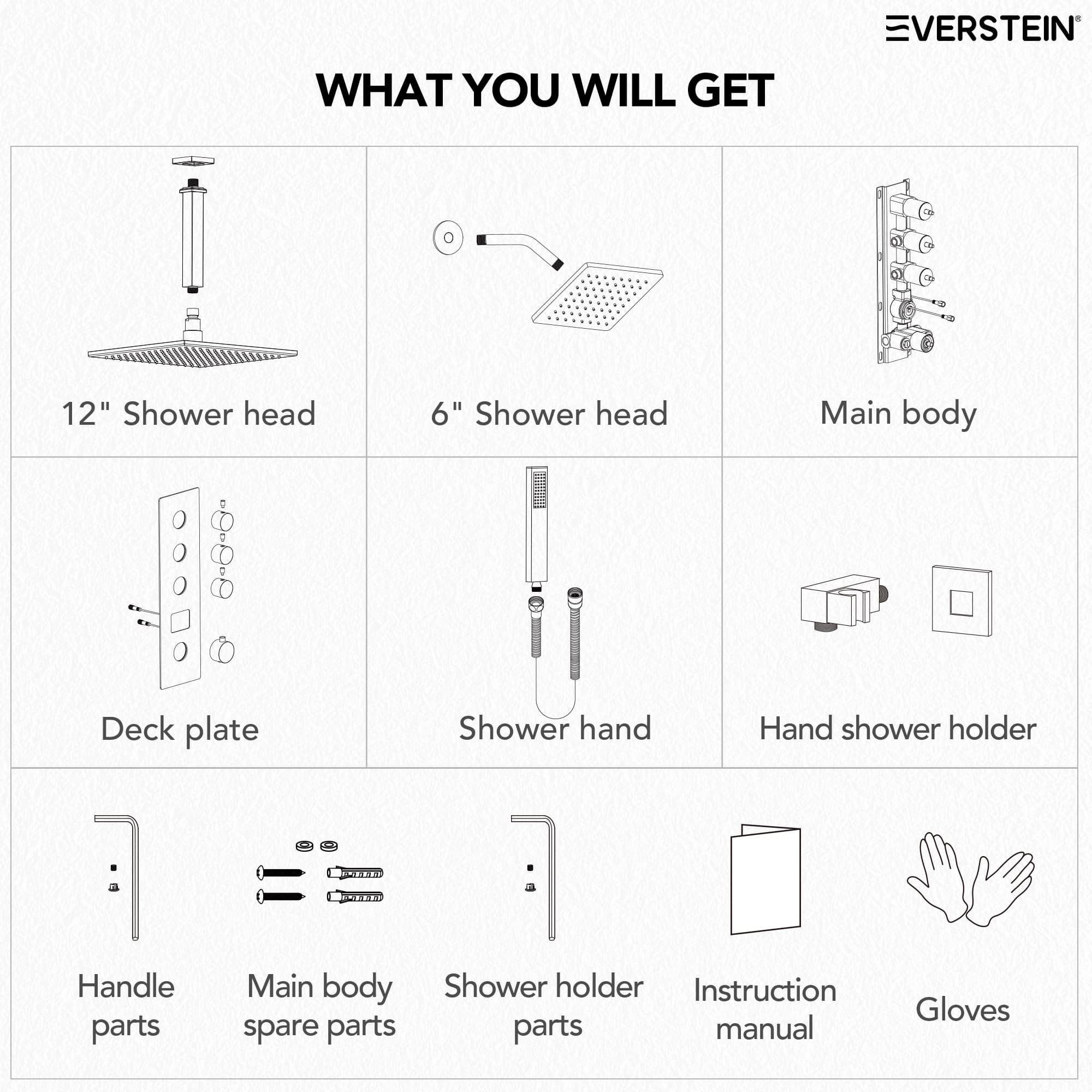 EVERSTEIN SFS-1026-GD12 Tub-Shower-Faucets - View #12