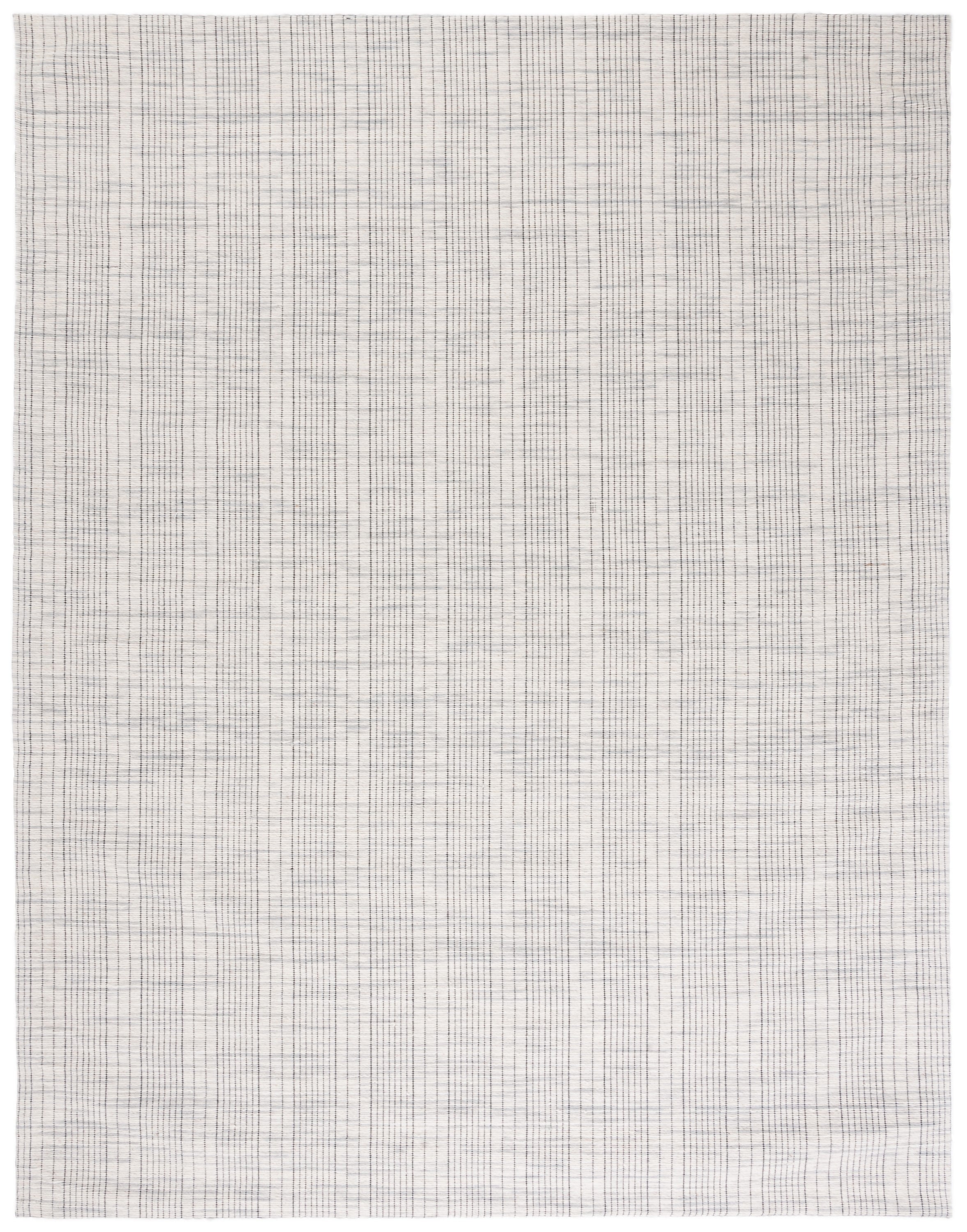 Gray and Beige Wool Stripe Flat Woven 8' x 10' Rug