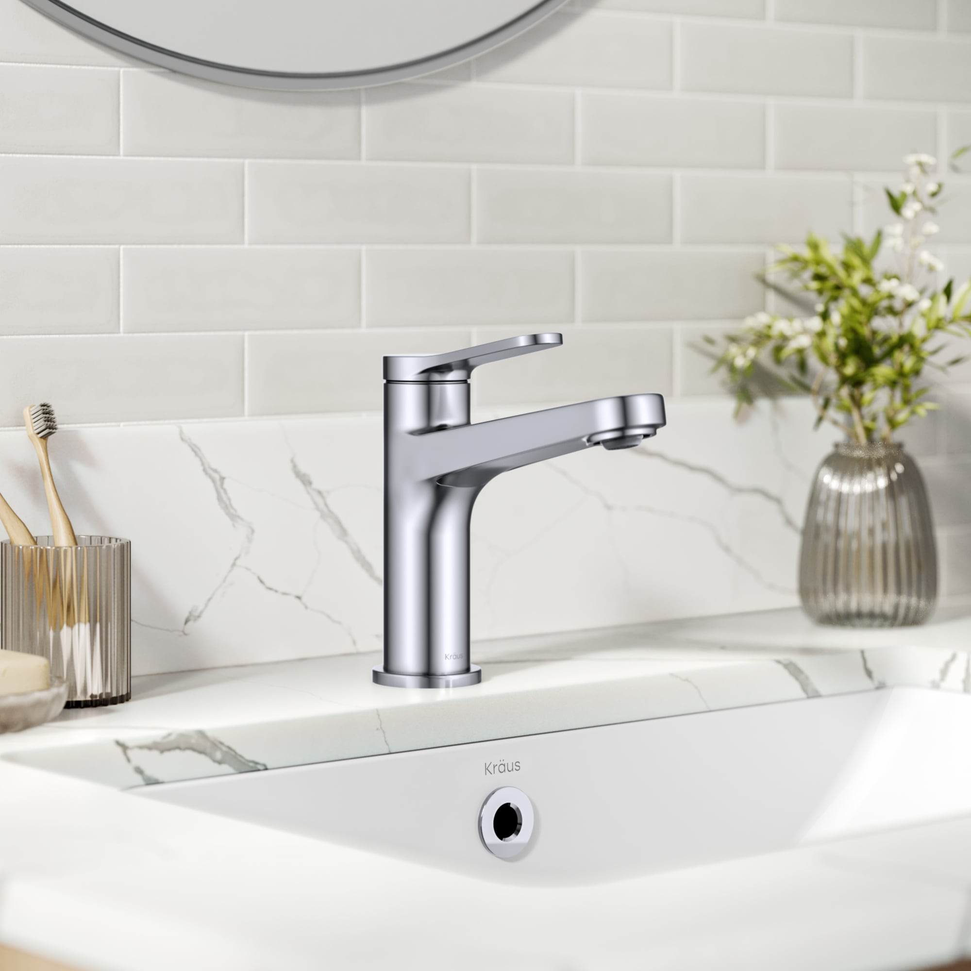 Indy Chrome Single Handle Bathroom Faucet with Pop Up Drain