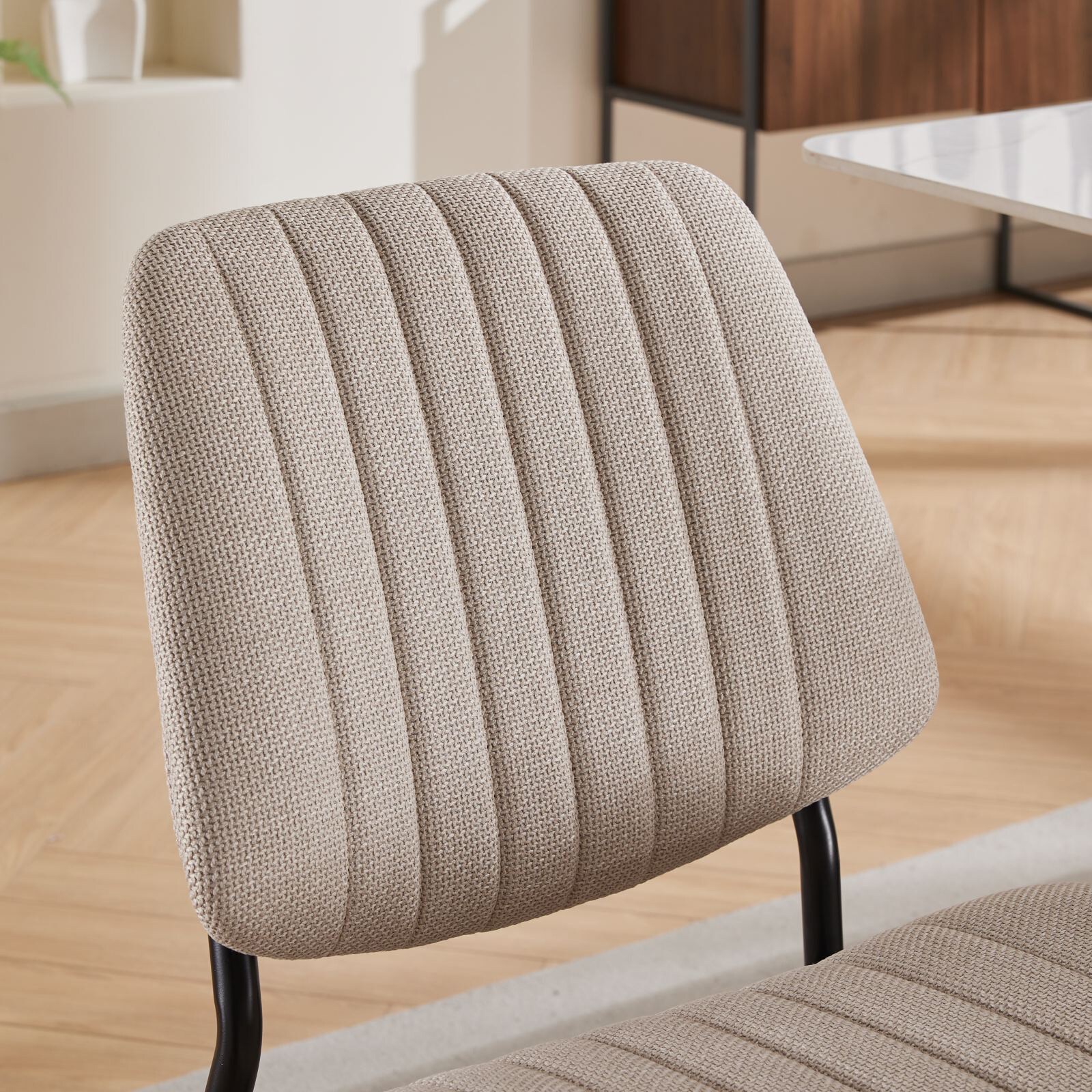 Hrinhom HC-N7017-BEIGE LINEN Dining-Chairs - View #7