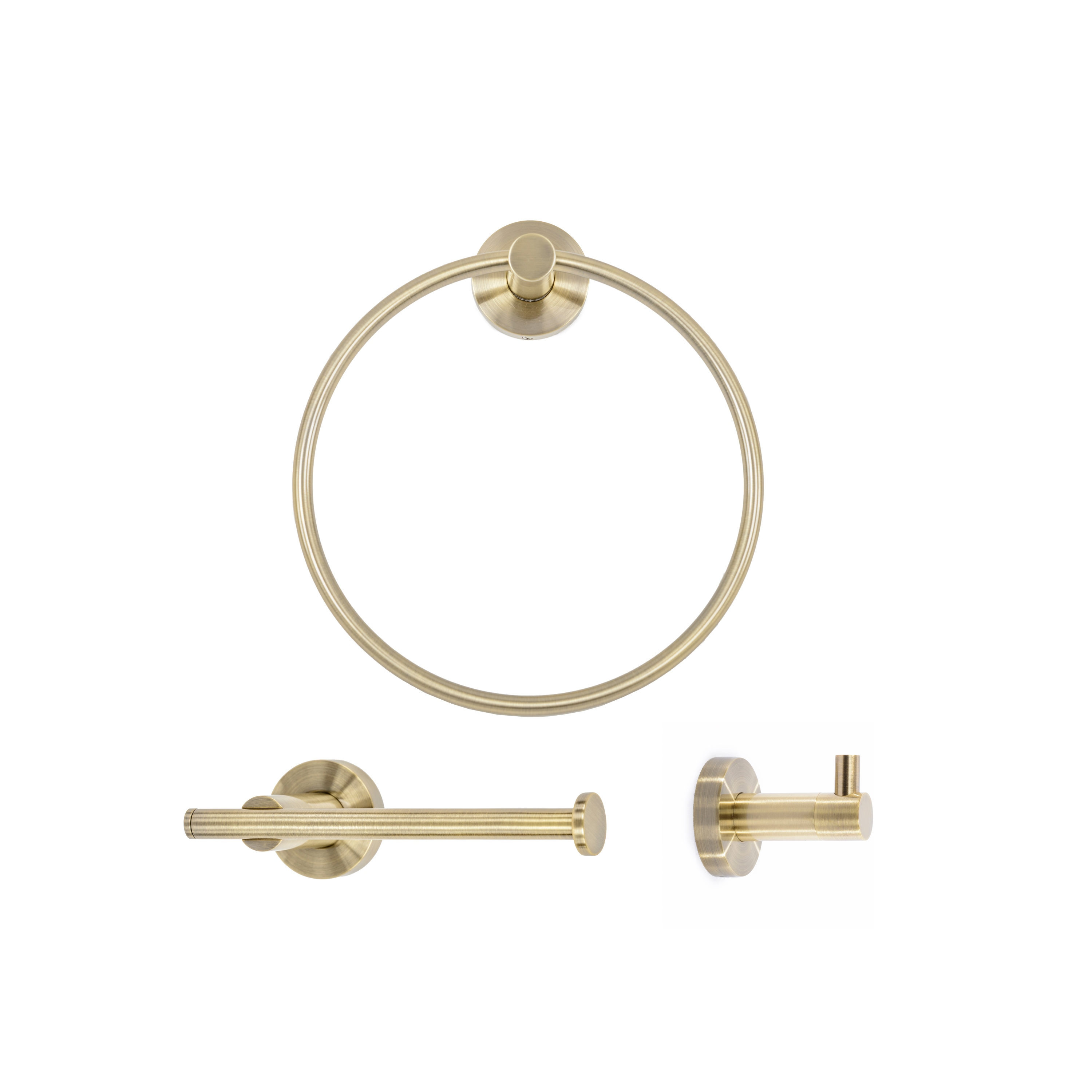 Italia VE234BZSET 3 -Piece Venezia Bronze Decorative Bathroom Hardware Set Toilet Paper Holder, Towel Ring ,Robe Hook Included