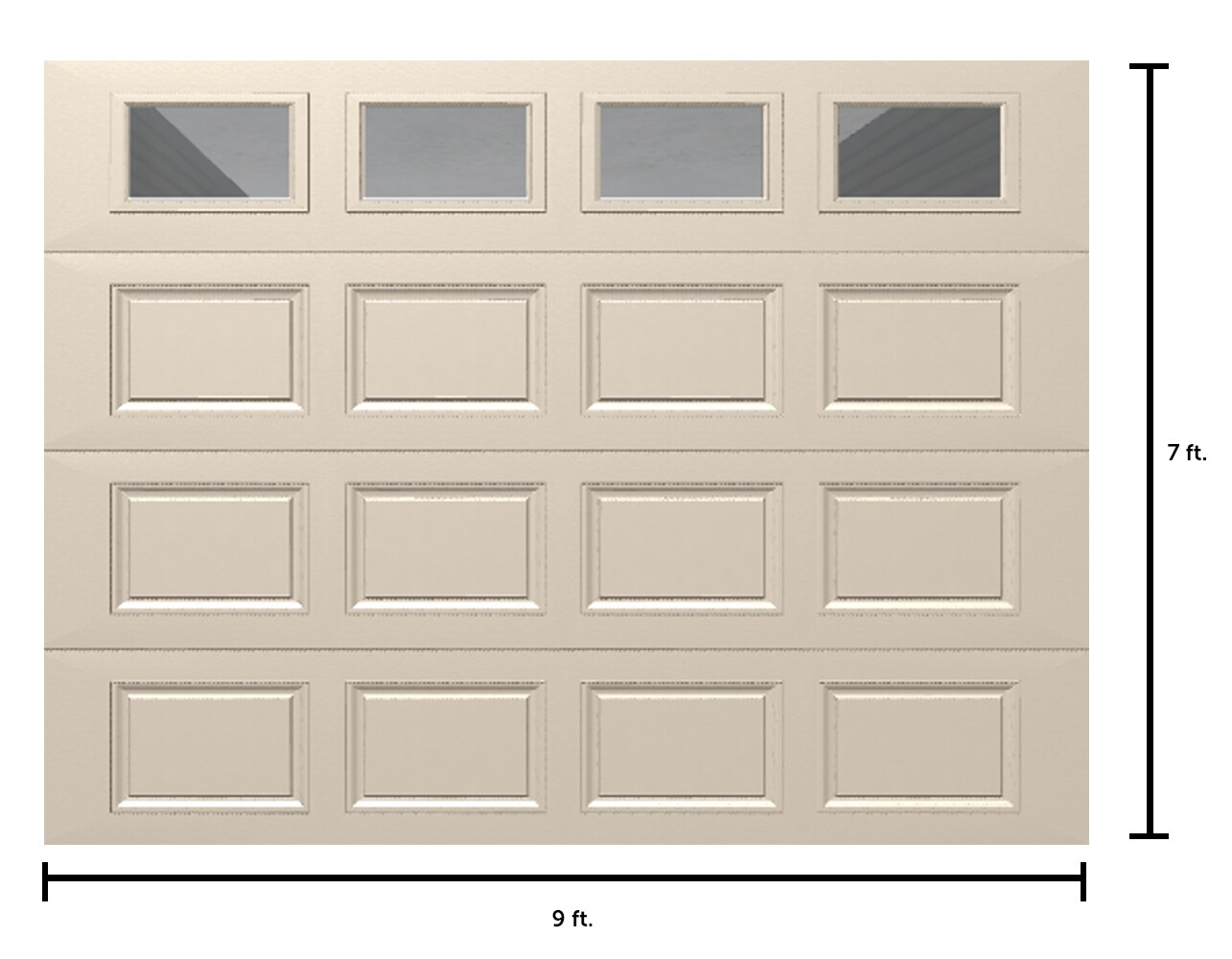 Wayne Dalton Classic Steel Model 8000 9-ft x 7-ft Almond Single Garage Door