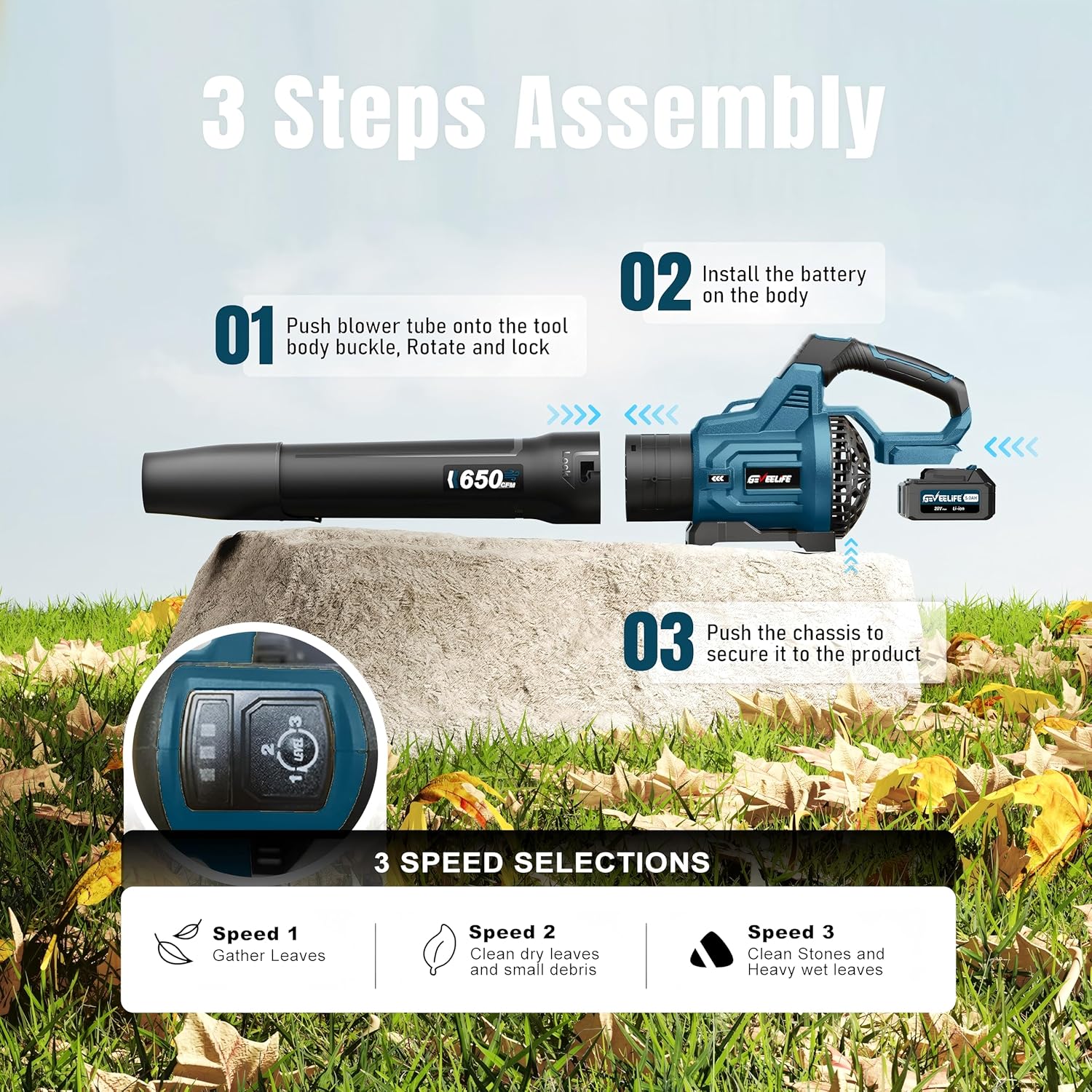 GEVEELIFE CKCYJ-BLUE Cordless-Electric-Blowers - View #4