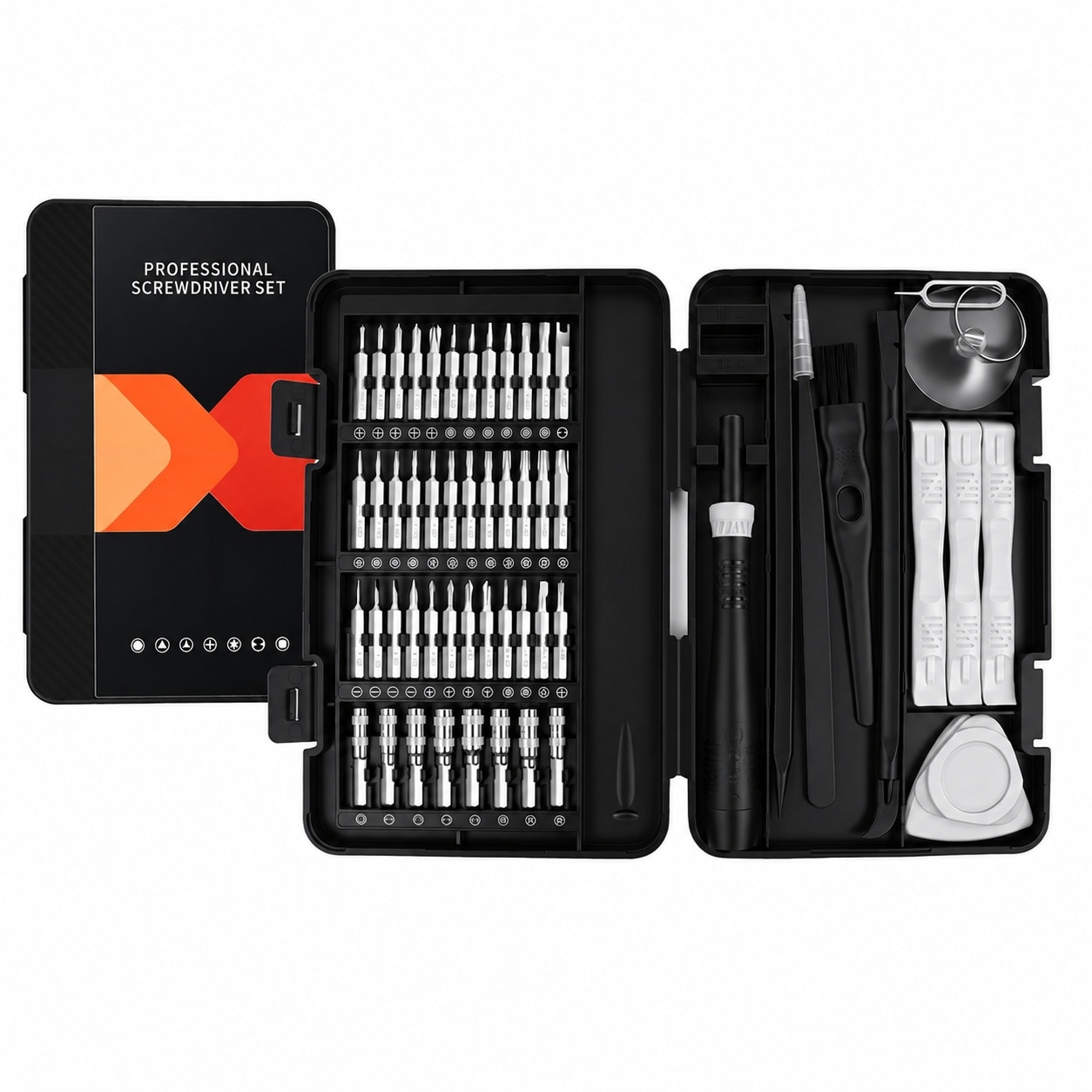 JVFCXXV 59 Piece Multi Bit Precision Screwdriver Set with 44 CRV Bits and 15 Accessories Magnetic Small Electronics Repair Tool Kit with #LJV0814C013