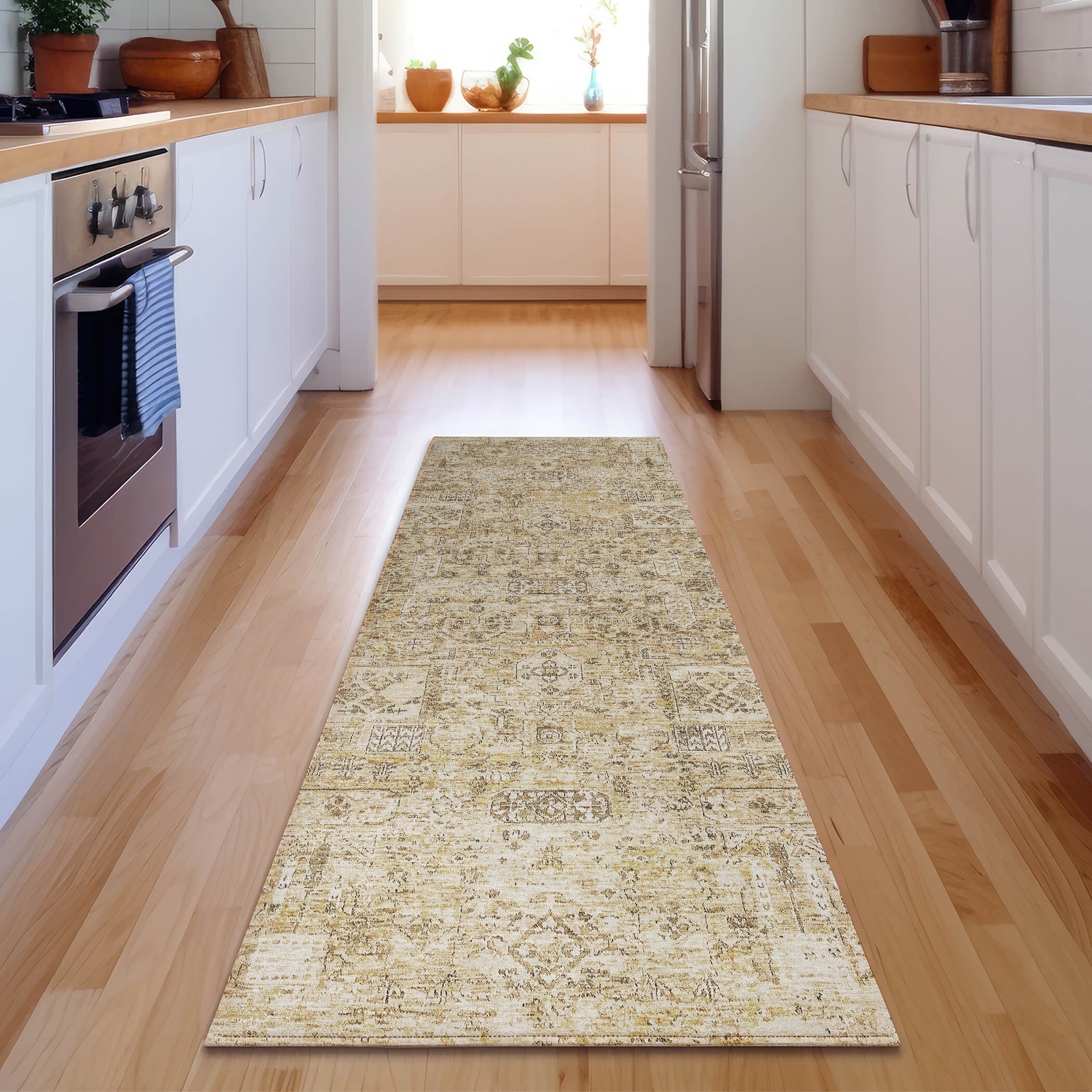Addison Rugs AMF611WH2X8 Mayfield AMF611WH 2 x 7 (ft) Loomed Polyester Wheat Rectangular Indoor Geometric Machine washable Area rug