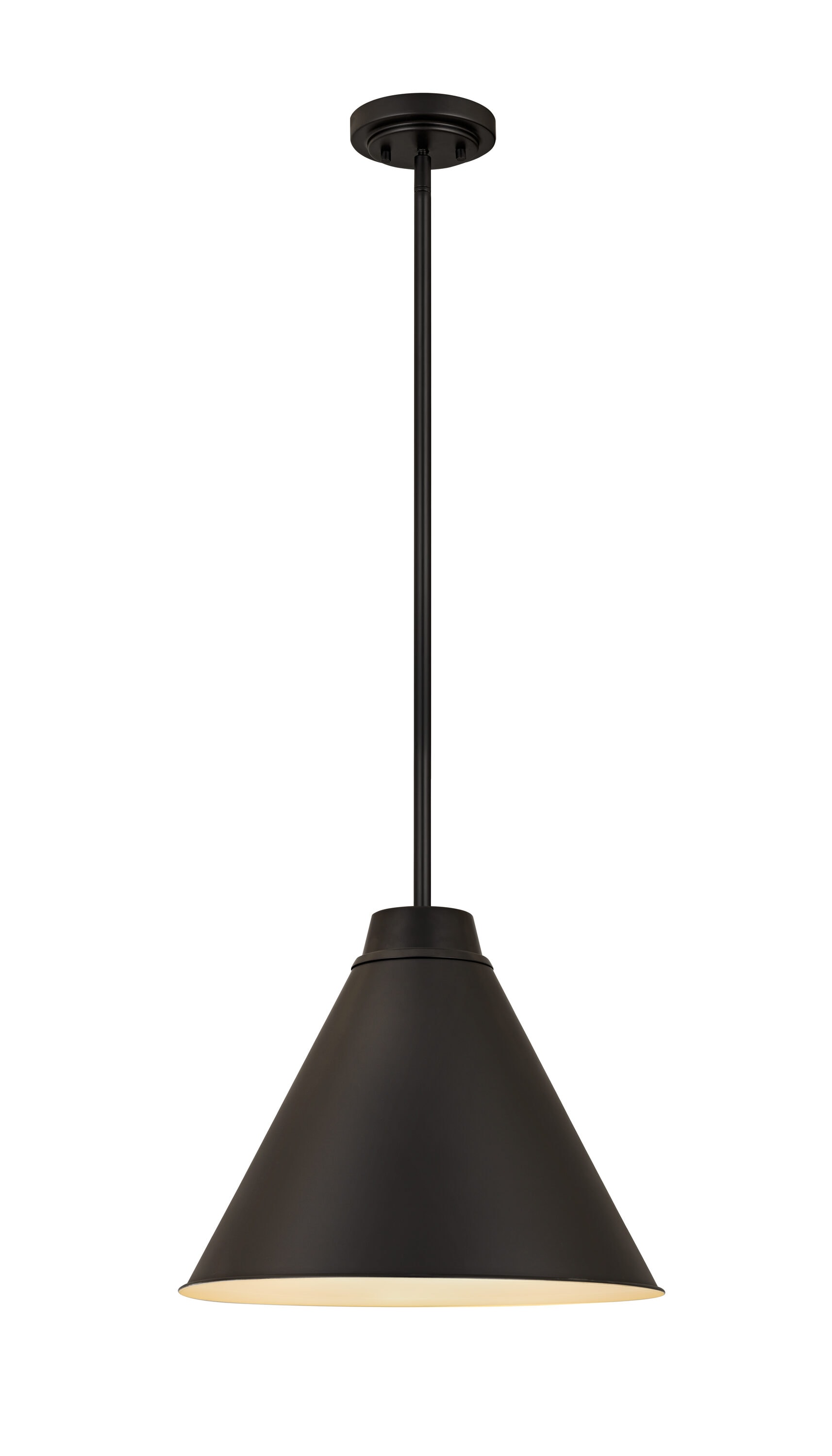 Eaton 18" Matte Black and Nickel Industrial Pendant Light