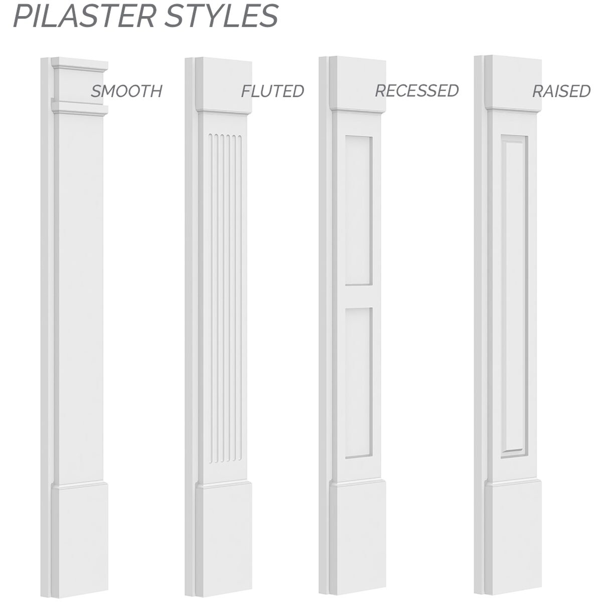 Ekena Millwork PILP07X090FP01-2 Entry-Door-Casing-Accents - View #7