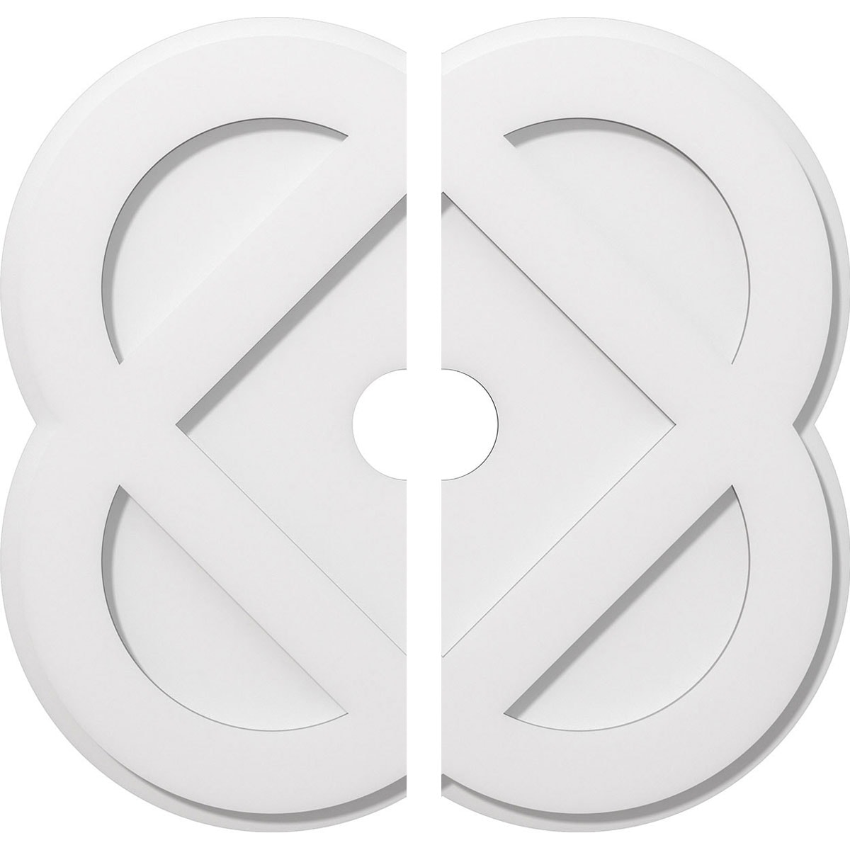 Ekena Millwork CMP22CE2-03000 Charlotte 22-in W x 22-in L Contemporary White PVC Split Ceiling Medallion