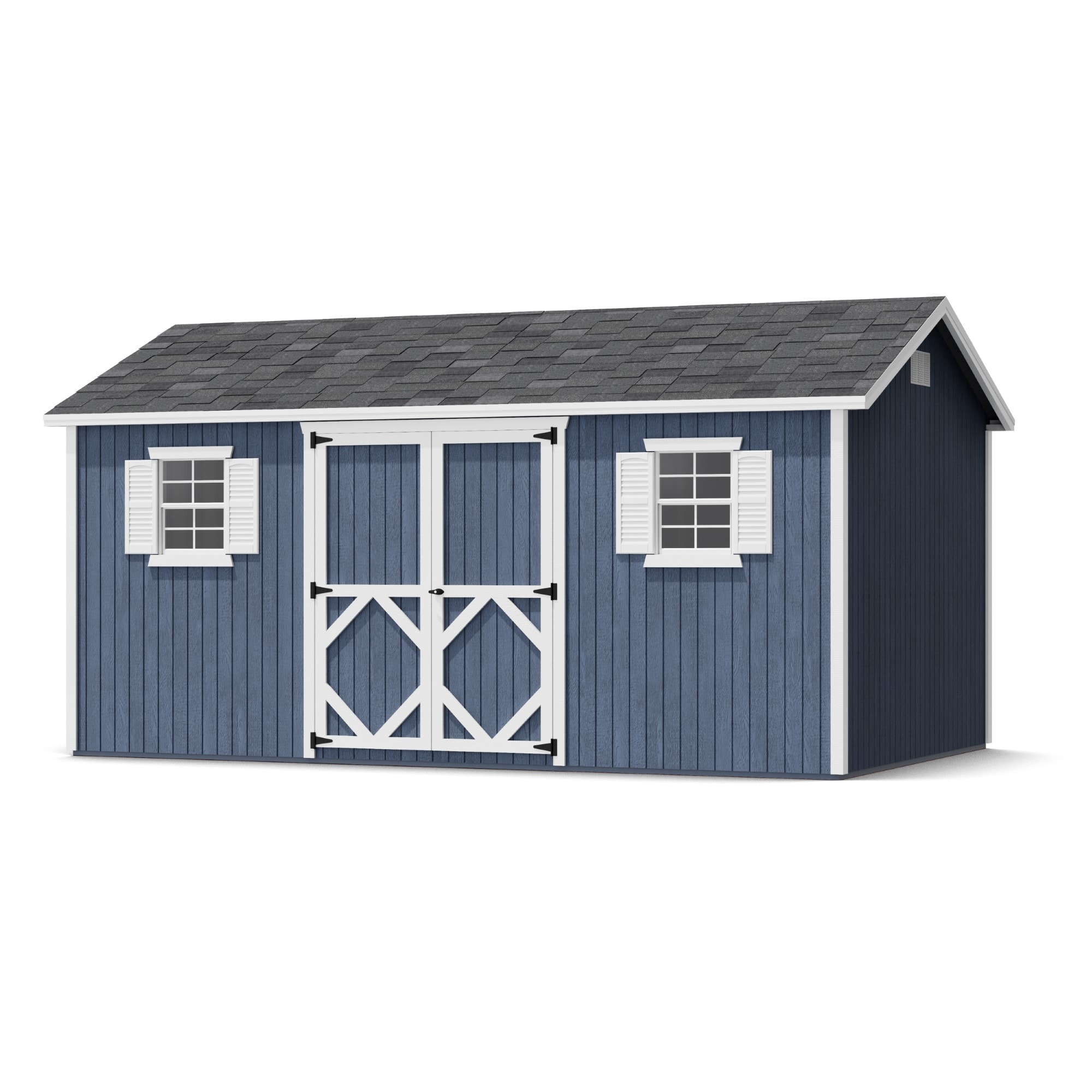 Little Cottage Co 10X16 CWS-PC Classic Workshop 10-ft x 16-ft Gable Style Wood Outdoor Storage Shed with 2 Windows 2 Doors