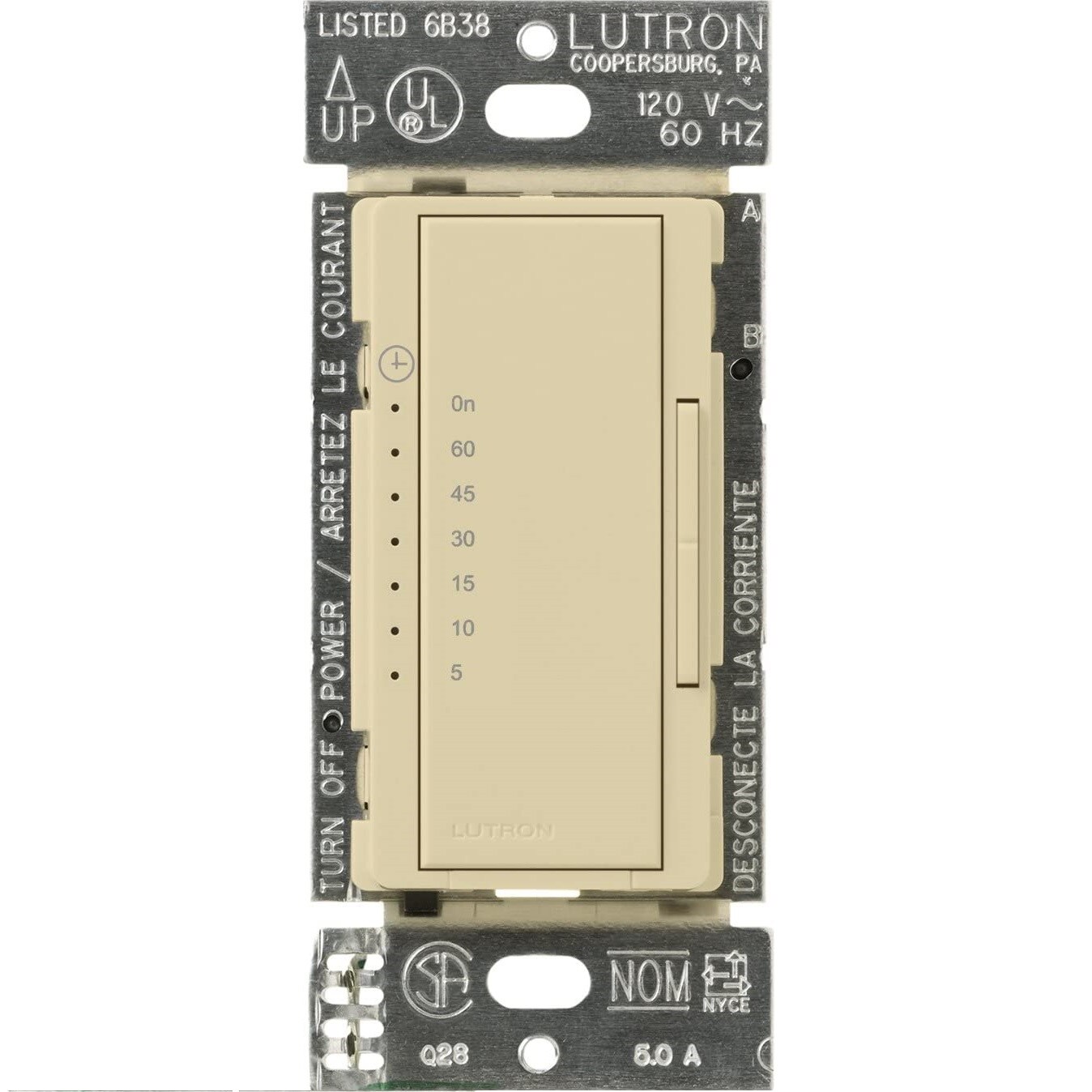 Lutron MA-T51-IV 5 -Amps 120-volt Indoor Programmable Countdown Digital Lighting Timer