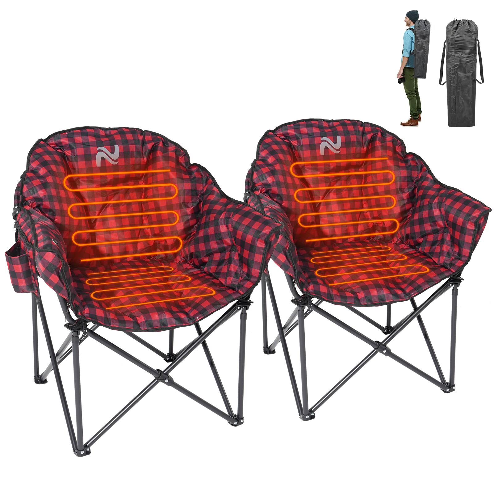 Esazn HWLYY-Y-STRI-RED-H Beach-Camping-Chairs - View #2