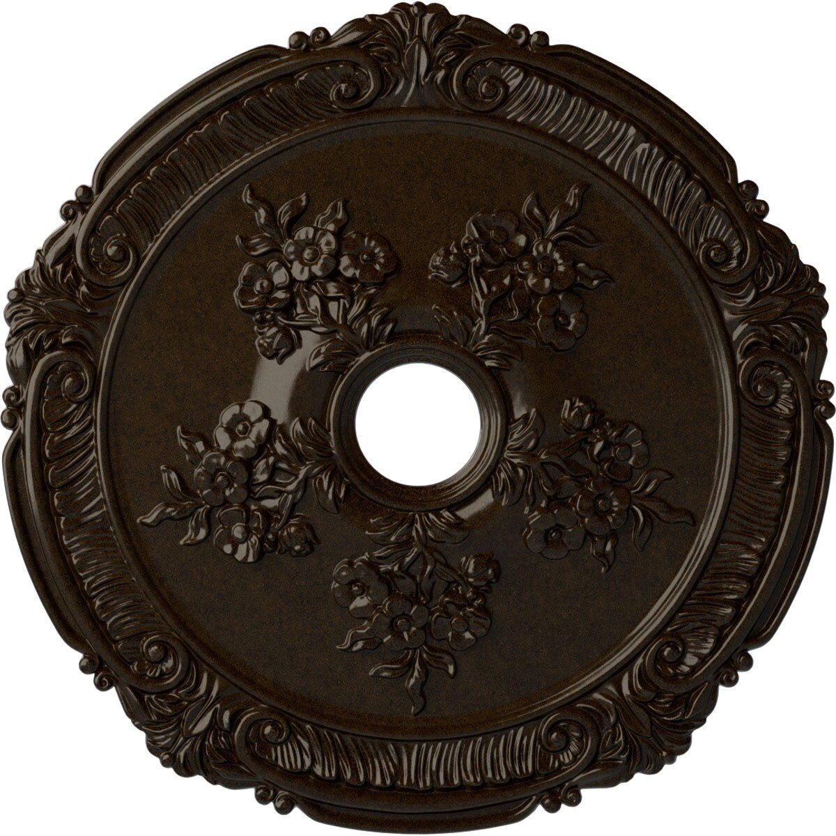 Ekena Millwork CM26ATBZS Attica with Rose 26-in W x 26-in L Painted Bronze Polyurethane Whole Ceiling Medallion