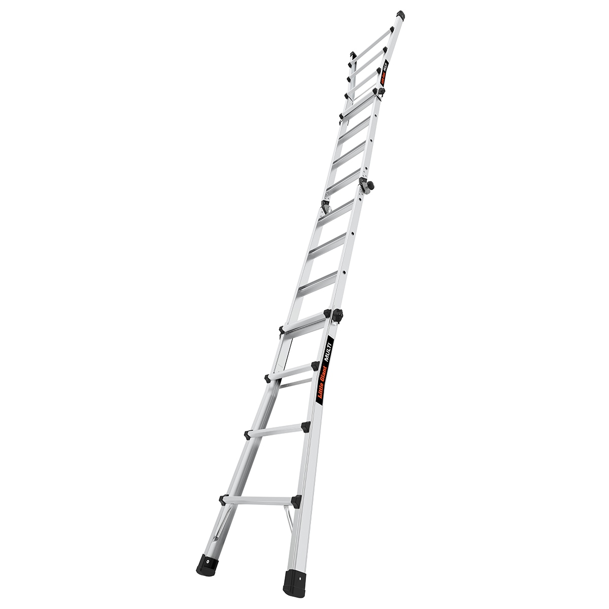 Wide Rung Telescoping Ladder with Balance Rod, Tall Aluminum Adjustable  Folding Ladders, Outdoor Attic Roof Multi-Position Extension Ladder (Size 