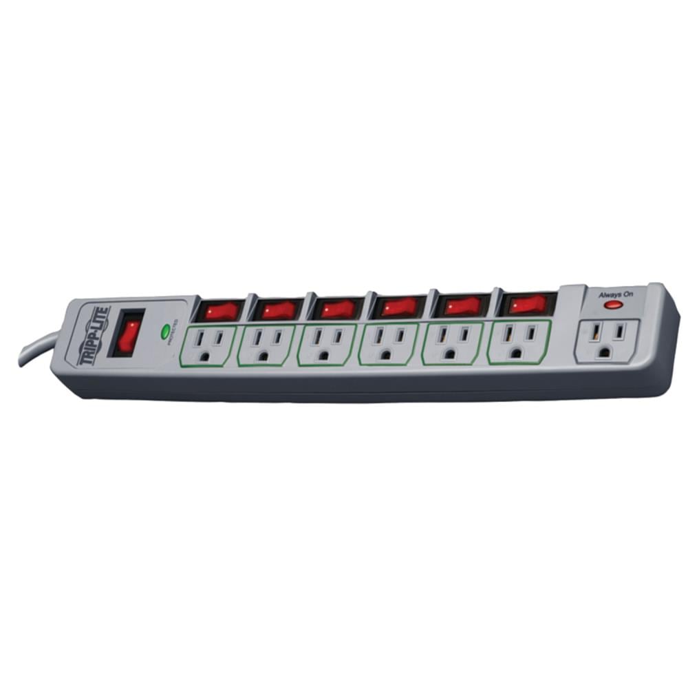 Tripp Lite TLP76MSG 6-ft 7 -Outlet 1080 Joules 1800 -Watts Gray Indoor Various receptacles Surge Protector