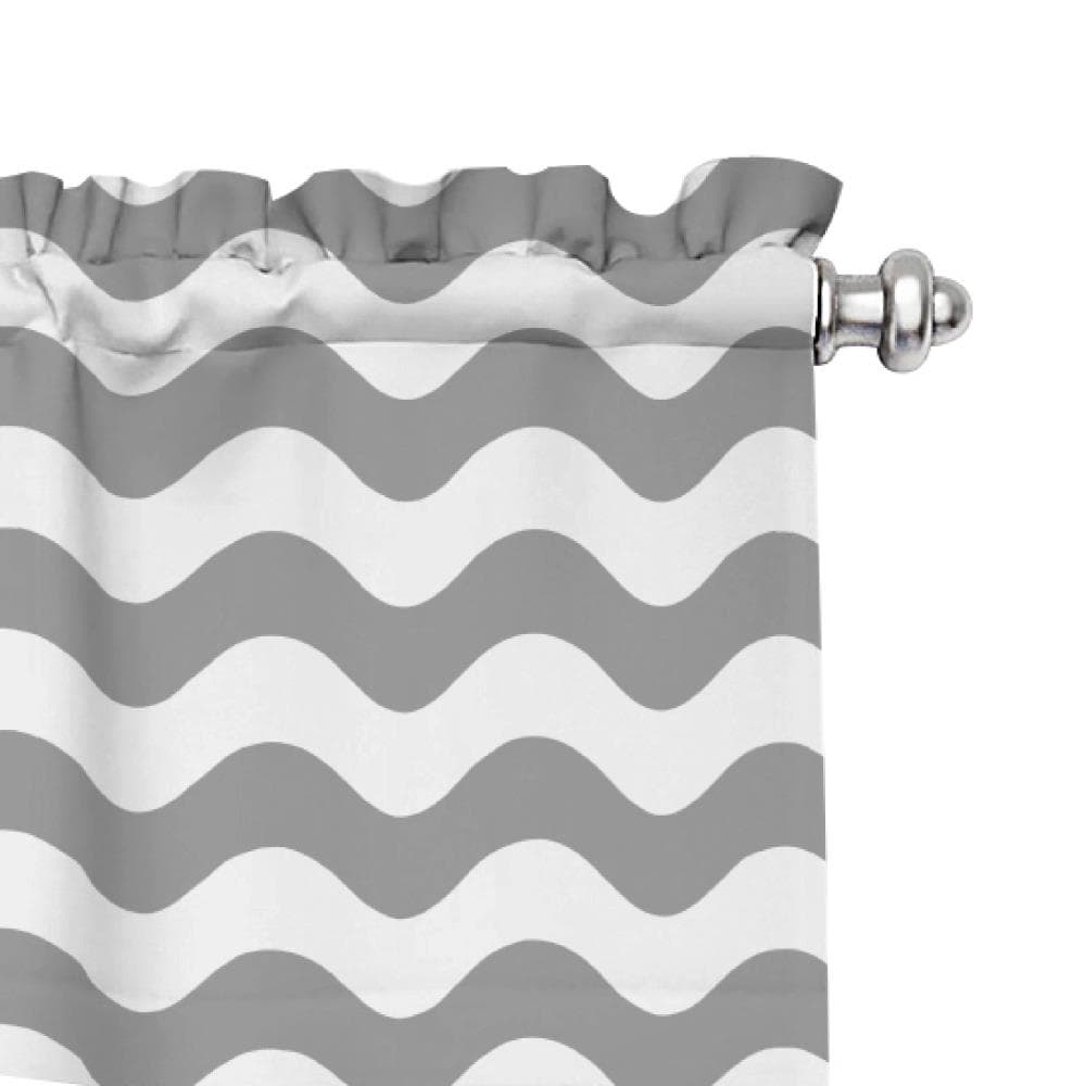 Grey Chevron Blackout Rod Pocket Valance, 42x18