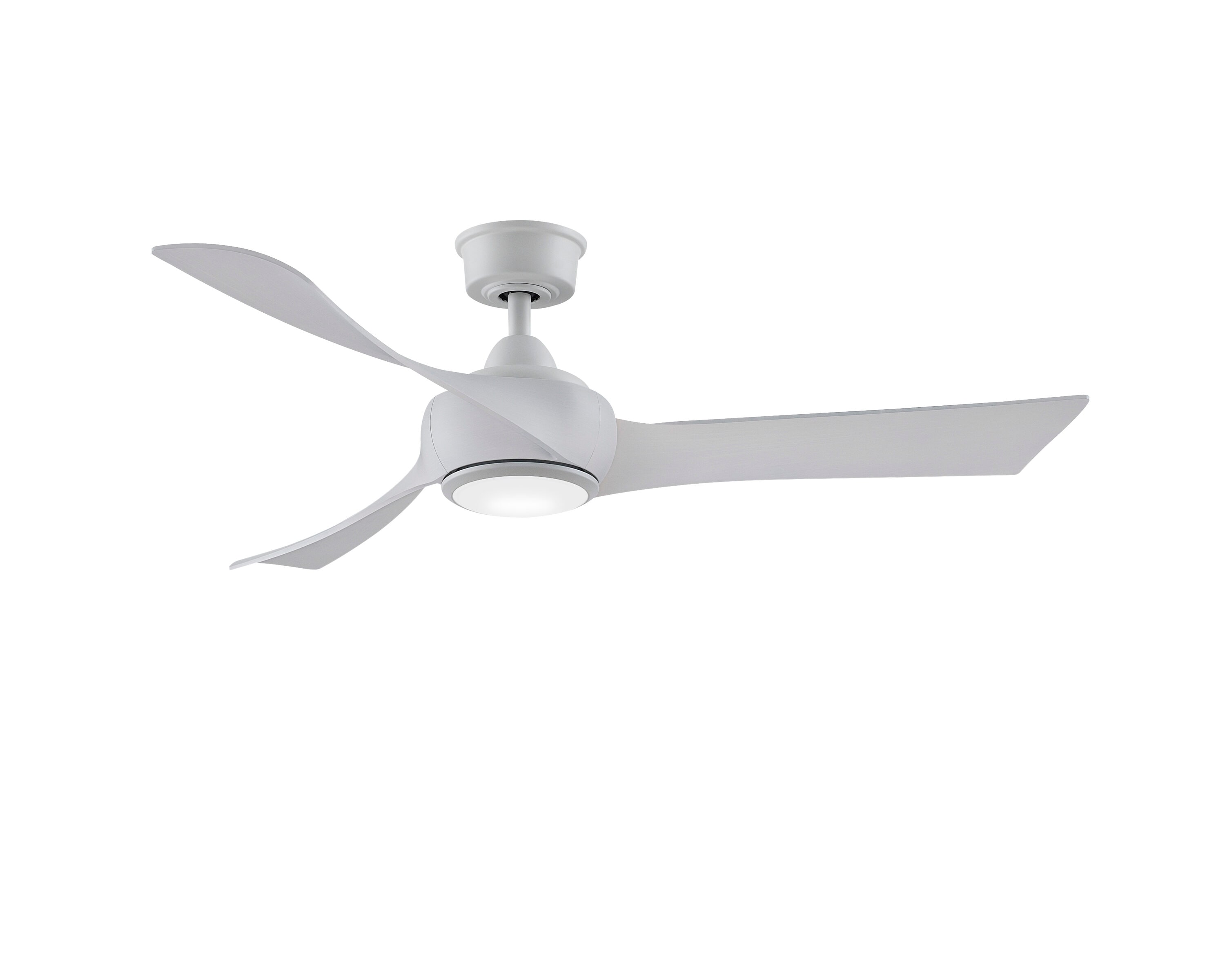 Fanimation FPD8530MW-52WW-LK Wrap Custom 52-in Matte White Color-changing Integrated LED Indoor/Outdoor Smart Ceiling Fan with Light and Remote (3-Blade)