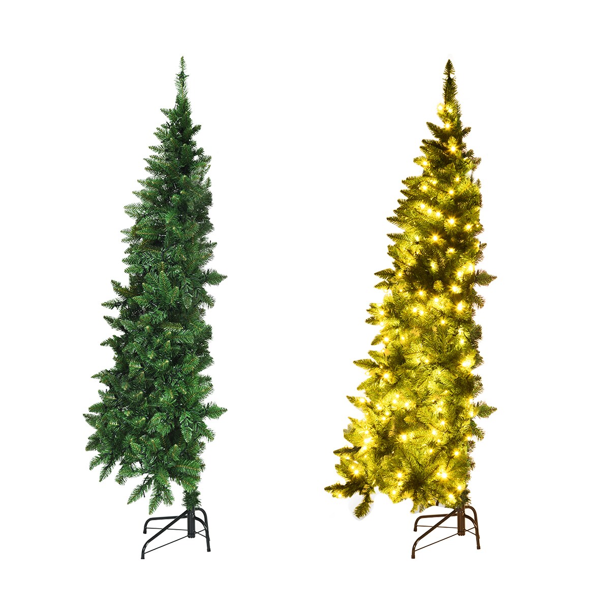 Goplus GYM03828 5-ft Pre-lit Artificial Christmas Tree with LED Lights
