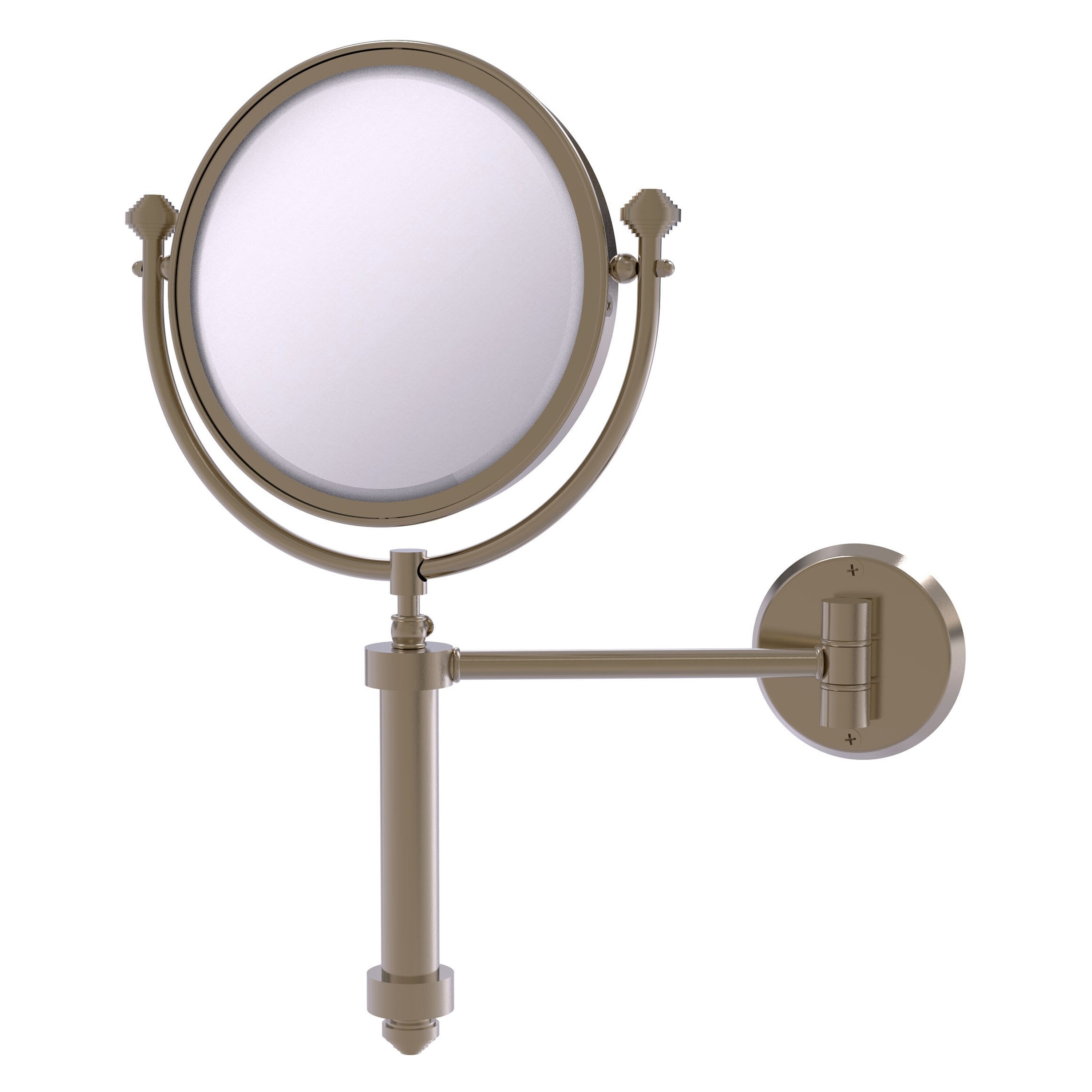 Southbeach 8-in x 16-in Antique Black Double-sided 2X Magnifying Wall-mounted Vanity Mirror | - Allied Brass SB-4/2X-PEW