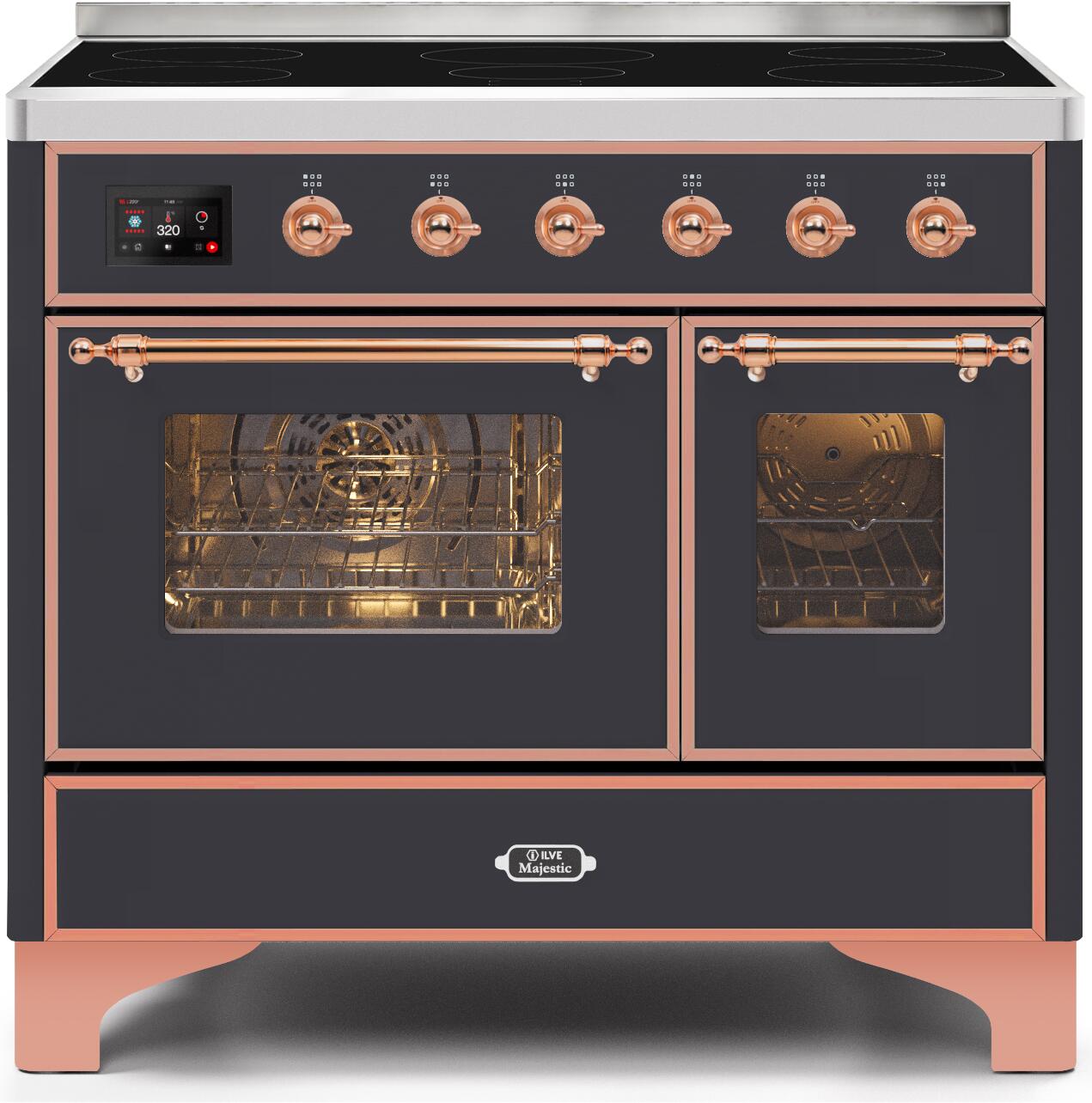 induction cooktop range with double oven