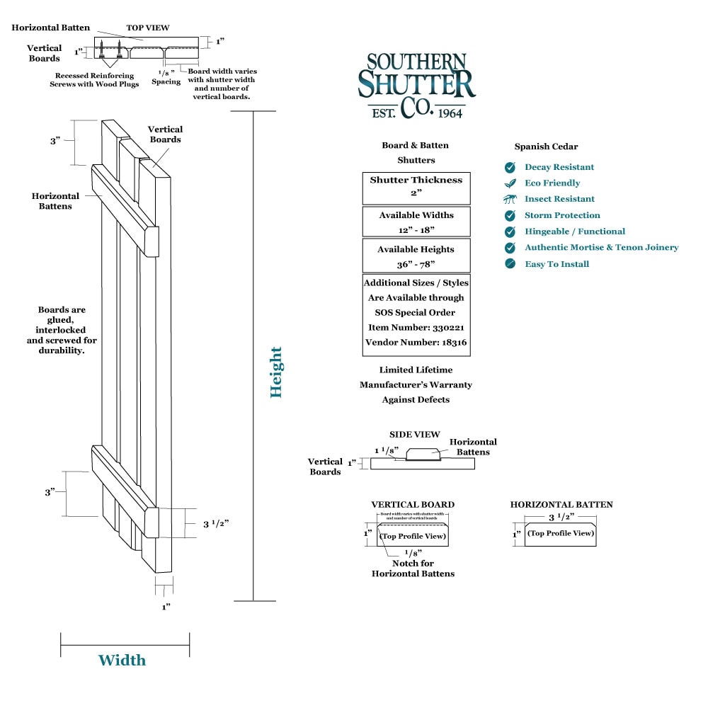 Southern Shutter BB1543 Exterior-Shutters - View #2