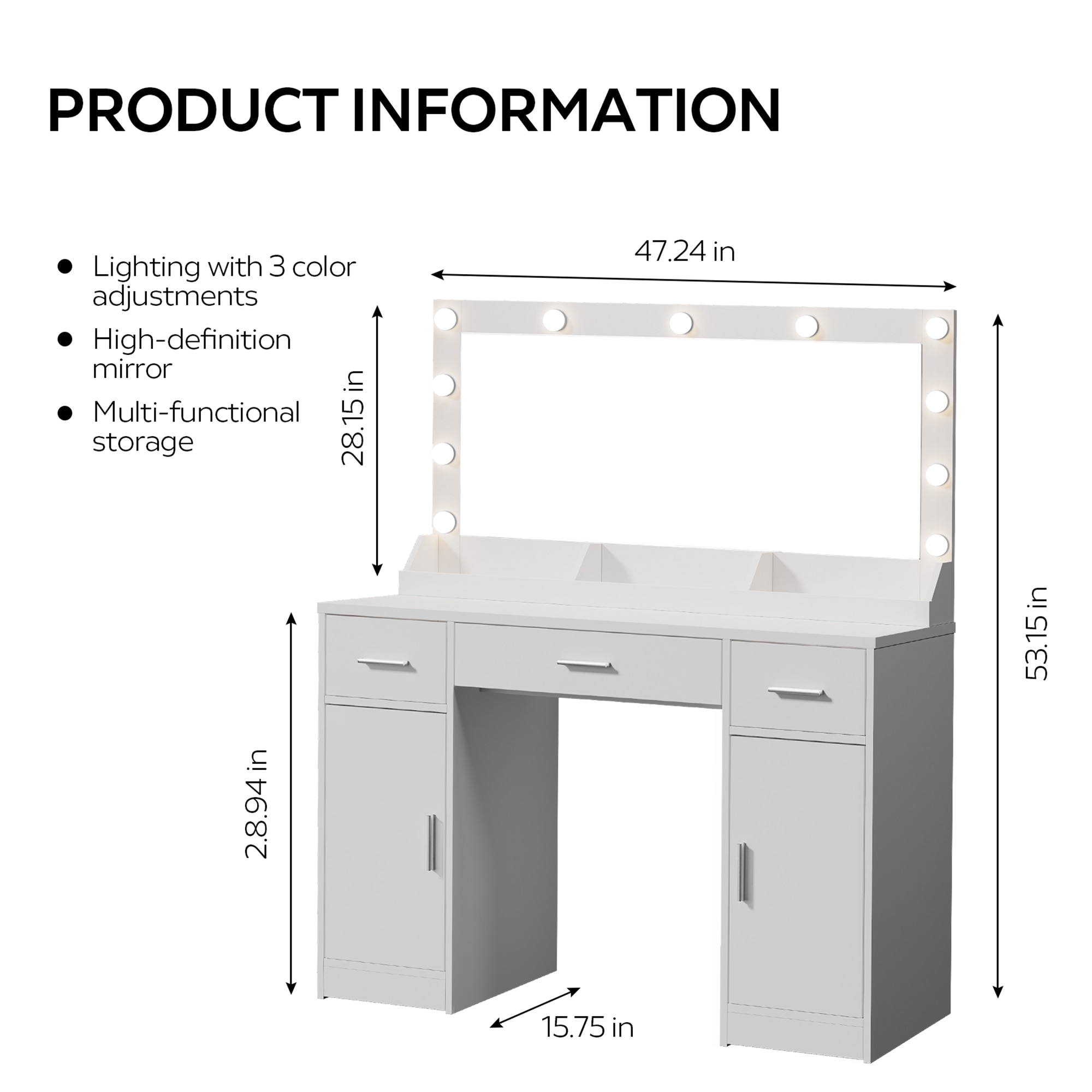 SINOFURN SYD250019WT Bedroom-Vanities - View #6