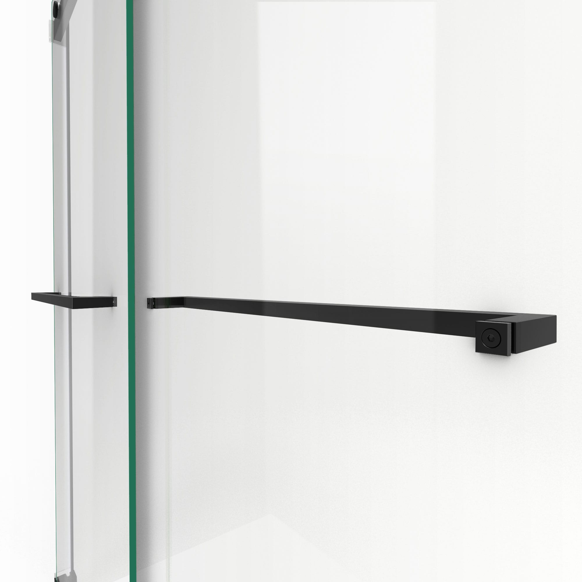 Satin Black Clear Glass Semi-Frameless Shower Door 60" x 76"