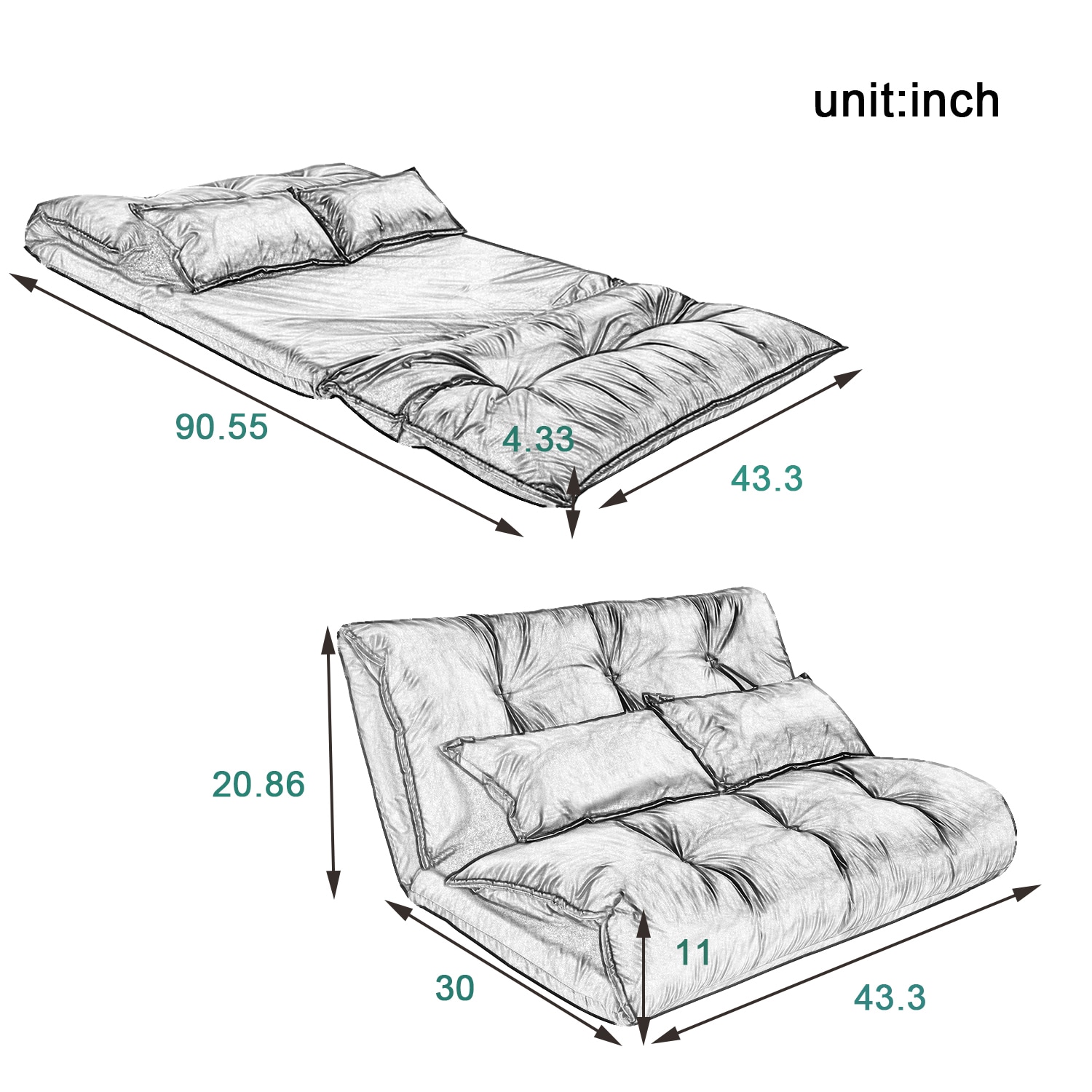 SINOFURN SYA370045RD futons - View #2