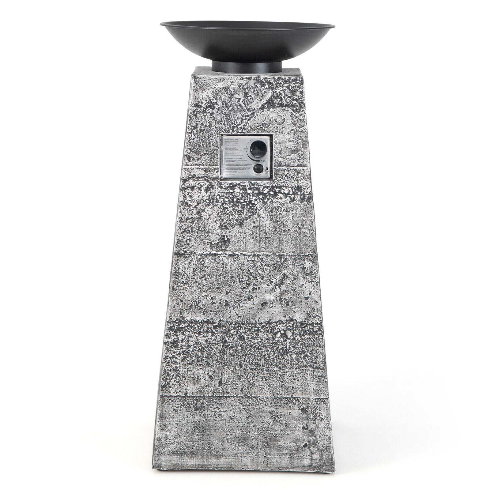  10641HYJT 20-in W Gray + Black Steel Rectangle Liquid propane Fire pit