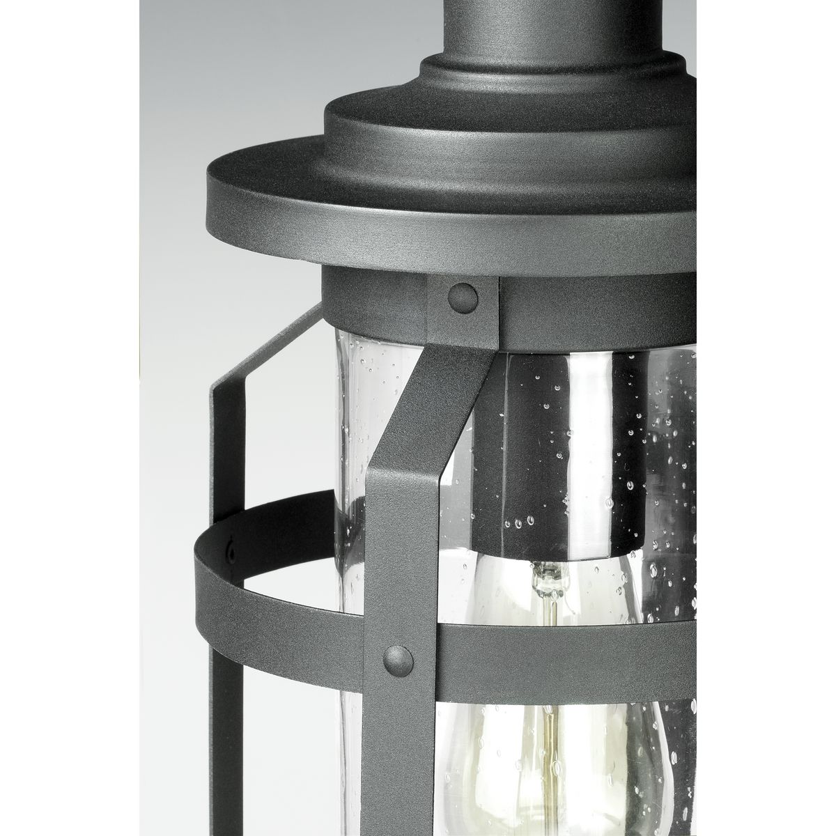 Haslett Black Textured Glass Outdoor Hanging Lantern