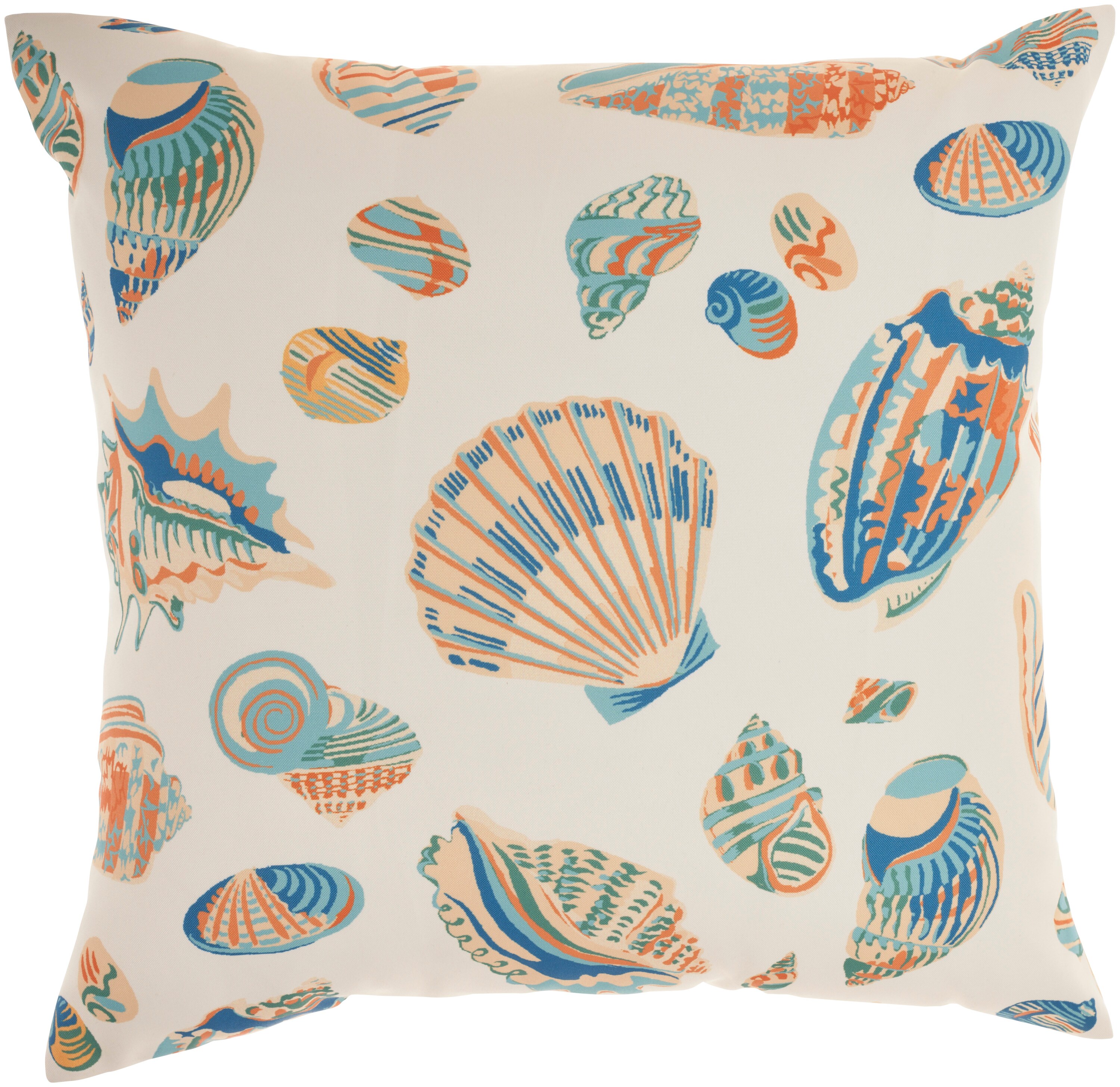 Waverly Solid 20 inch x 20 inch Ocean Indoor/Outdoor Throw Pillow