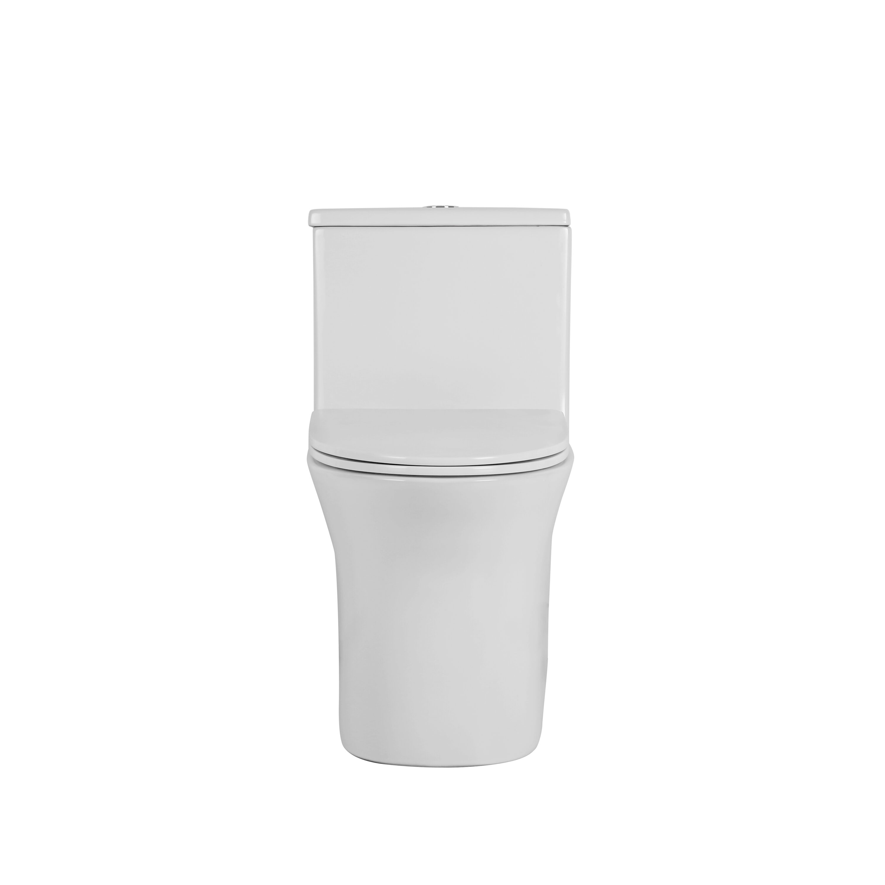 Vanityfus - Floor Mounted One-Piece Toilet Bathroom Toilet Ceramic White Soft Close Seat-1.28/1.6...