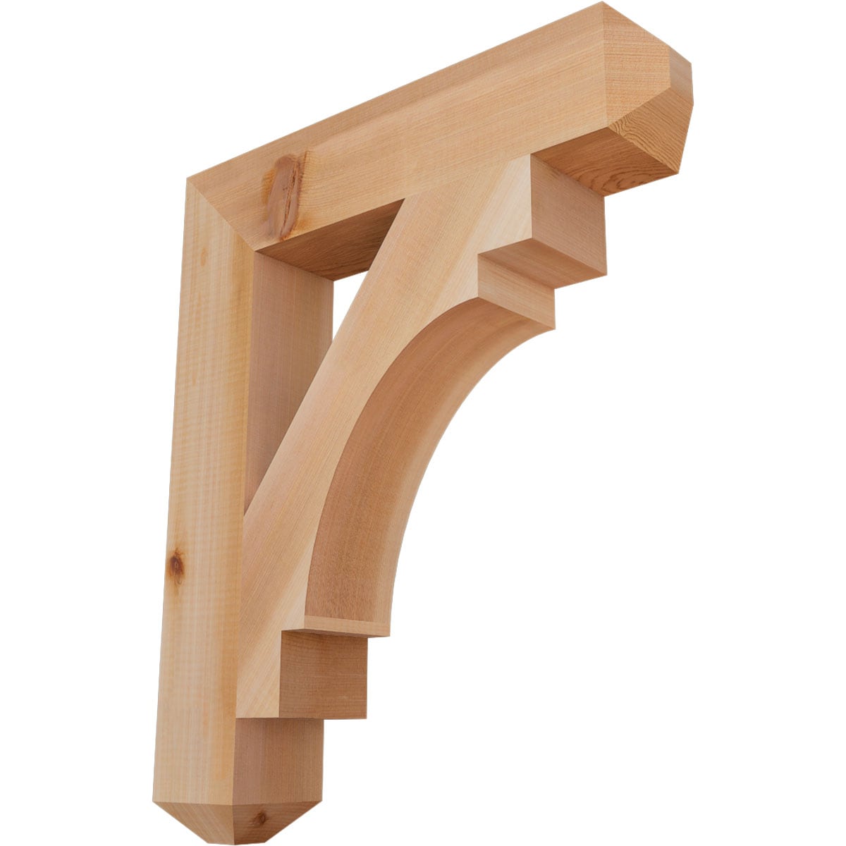 Ekena Millwork BKT04X20X24MRC04SWR Merced craftsman smooth 3-1/2-in x 20-in x 24-in Western red cedar Brown Wood Standard bracket