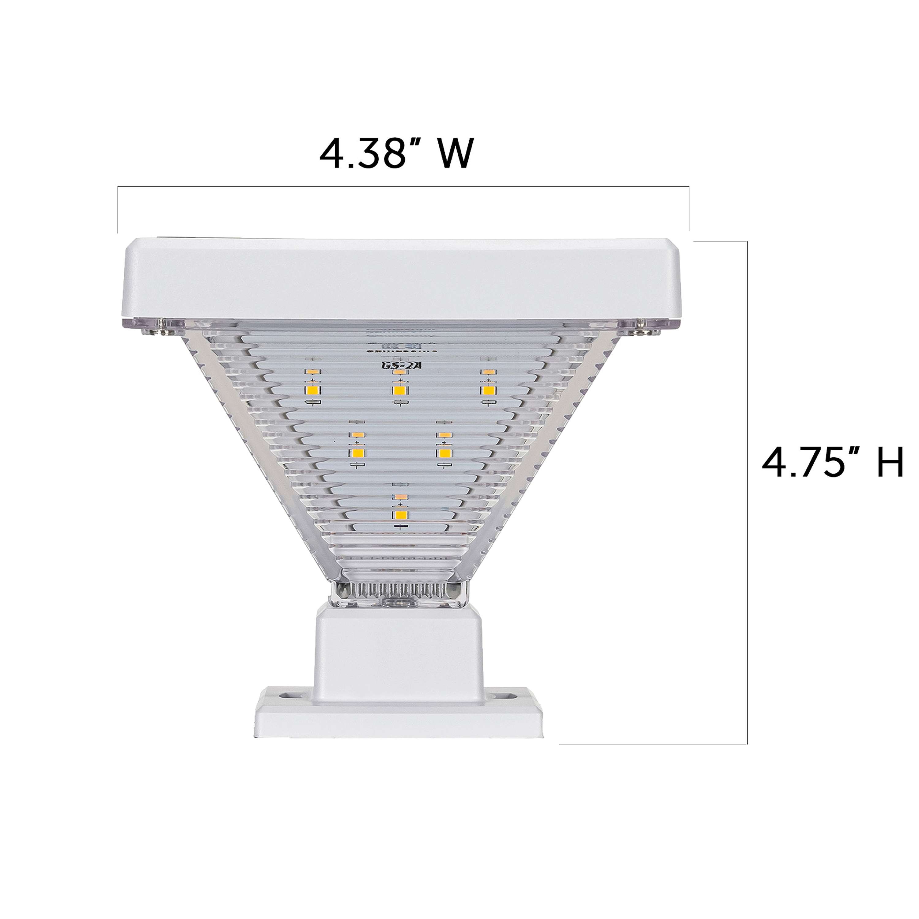Luxor White Solar LED Post Cap Lights with Dusk to Dawn Mode (Set of 2)